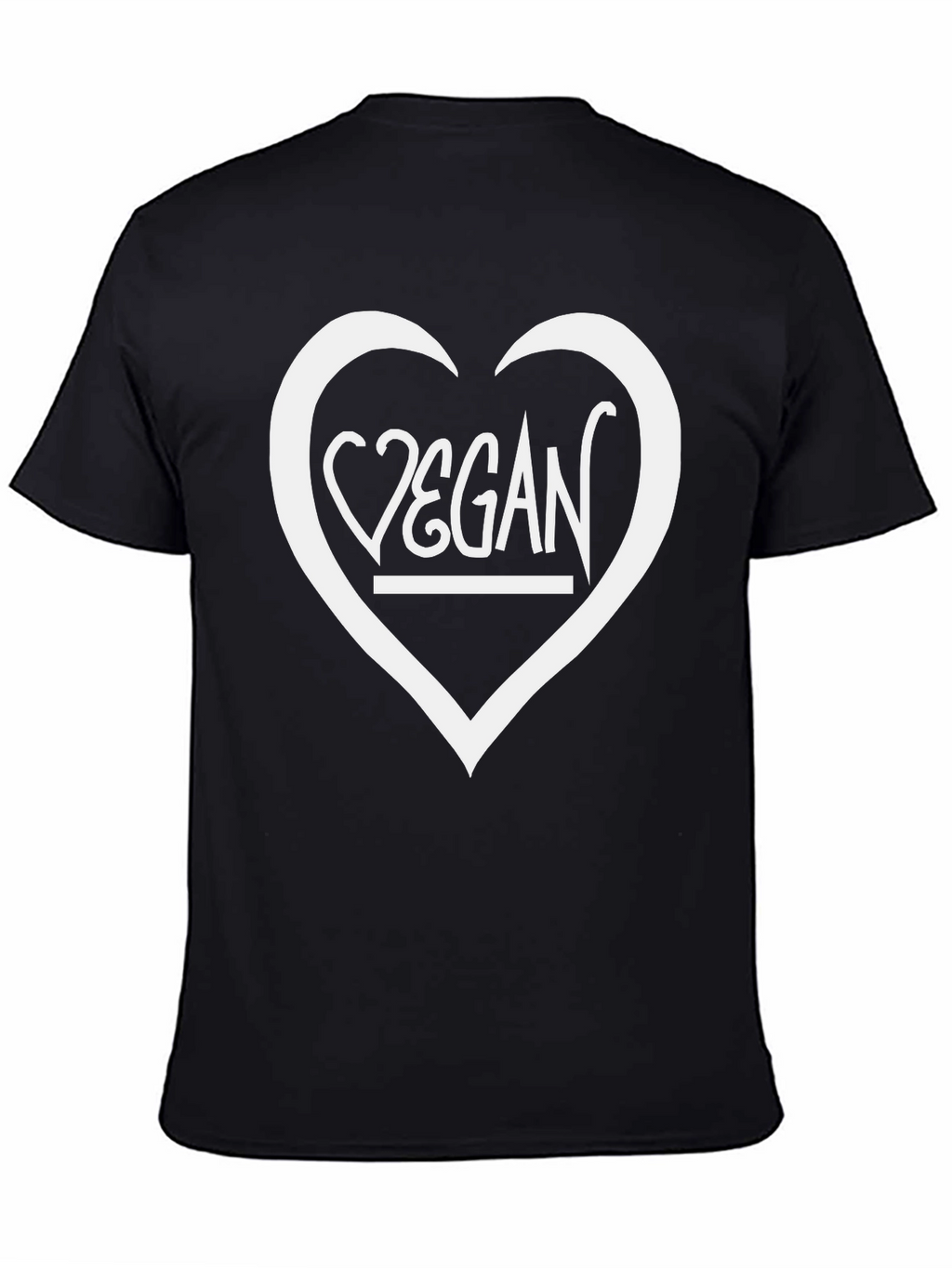 Vegan Heart Graphic T-Shirt - Unisex Black Tee