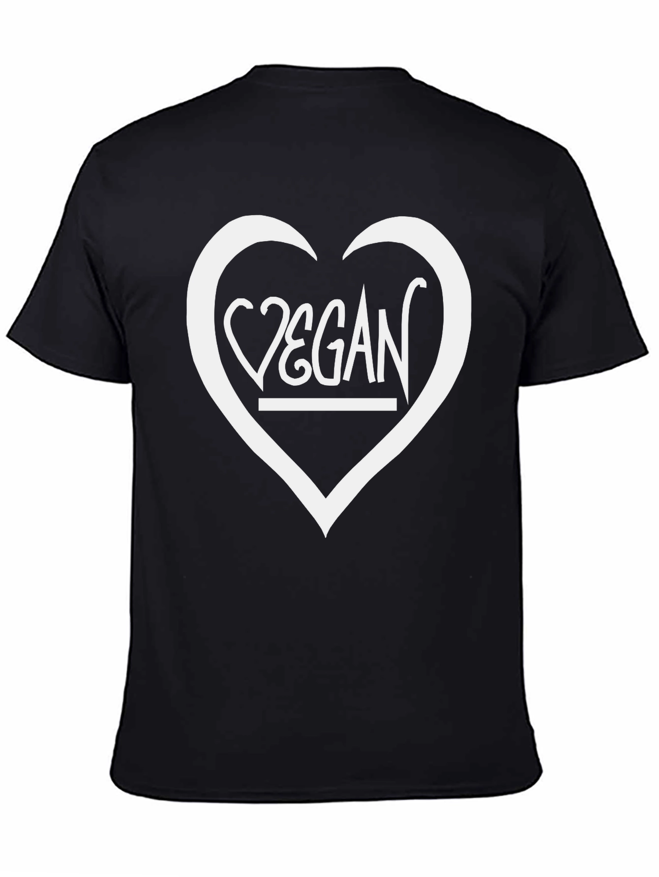 Vegan Heart Graphic T-Shirt - Unisex Black Tee