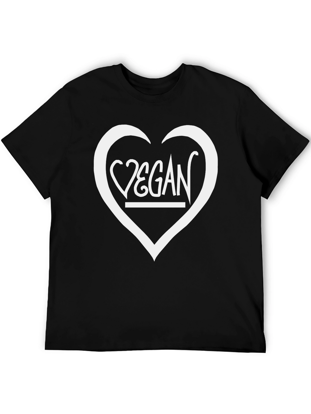 Vegan Heart Graphic T-Shirt - Unisex Black Tee