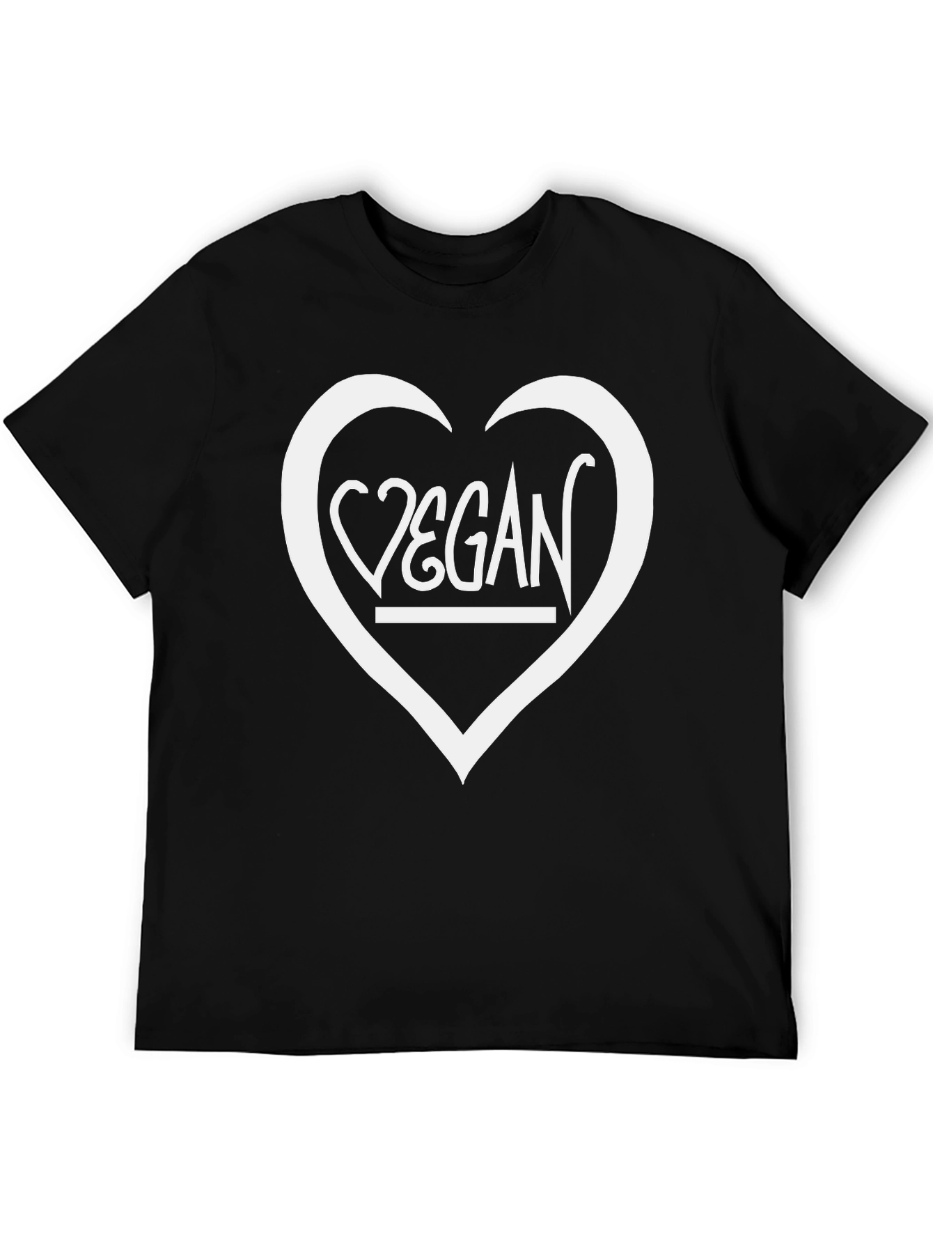 Vegan Heart Graphic T-Shirt - Unisex Black Tee