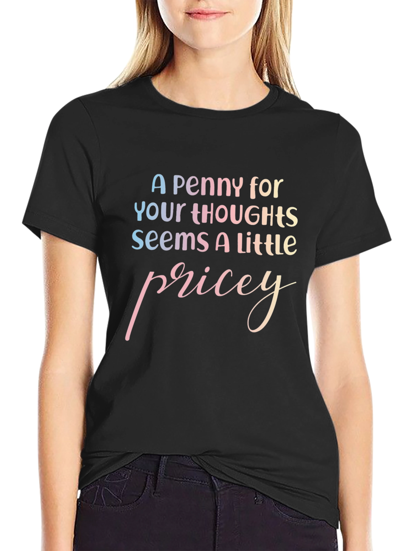 Penny For Your Thoughts T-Shirt Black Tee