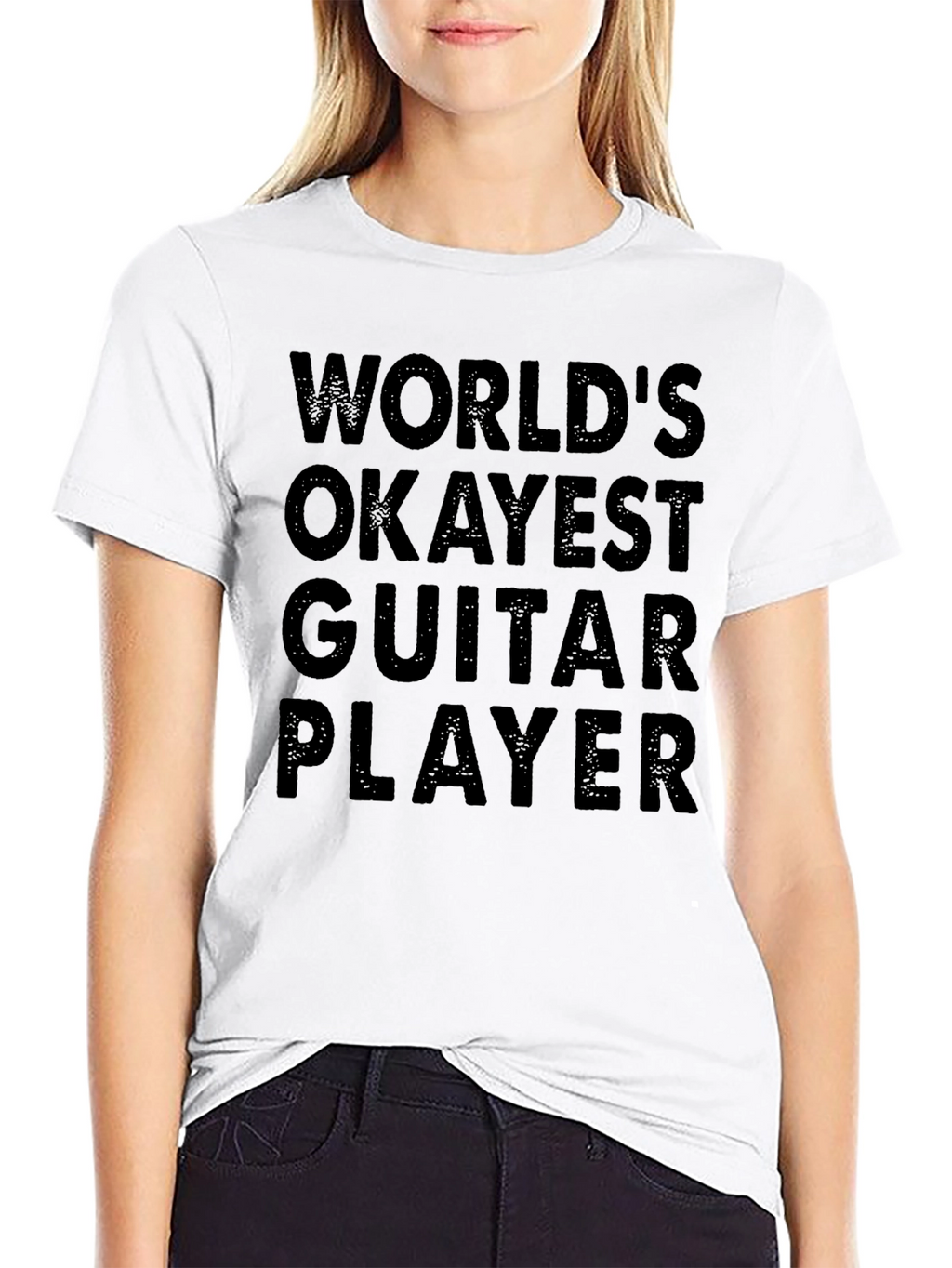 Worlds Okayest Guitar Player Black T-Shirt