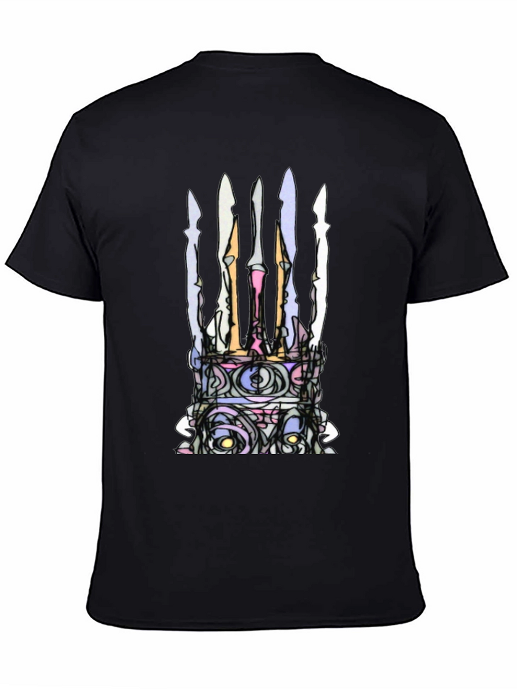 Abstract Crown Graphic Black T-Shirt