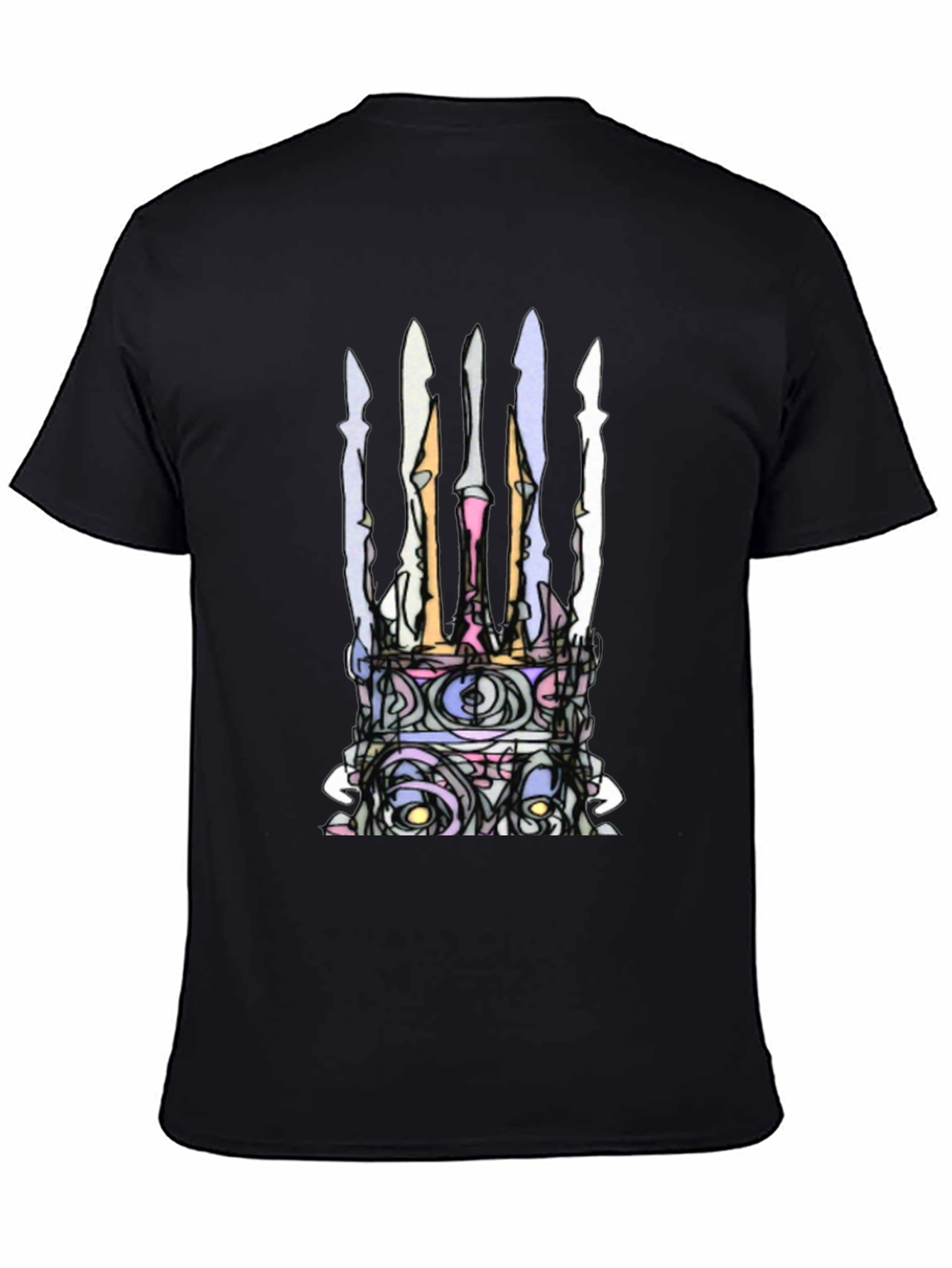 Abstract Crown Graphic Black T-Shirt