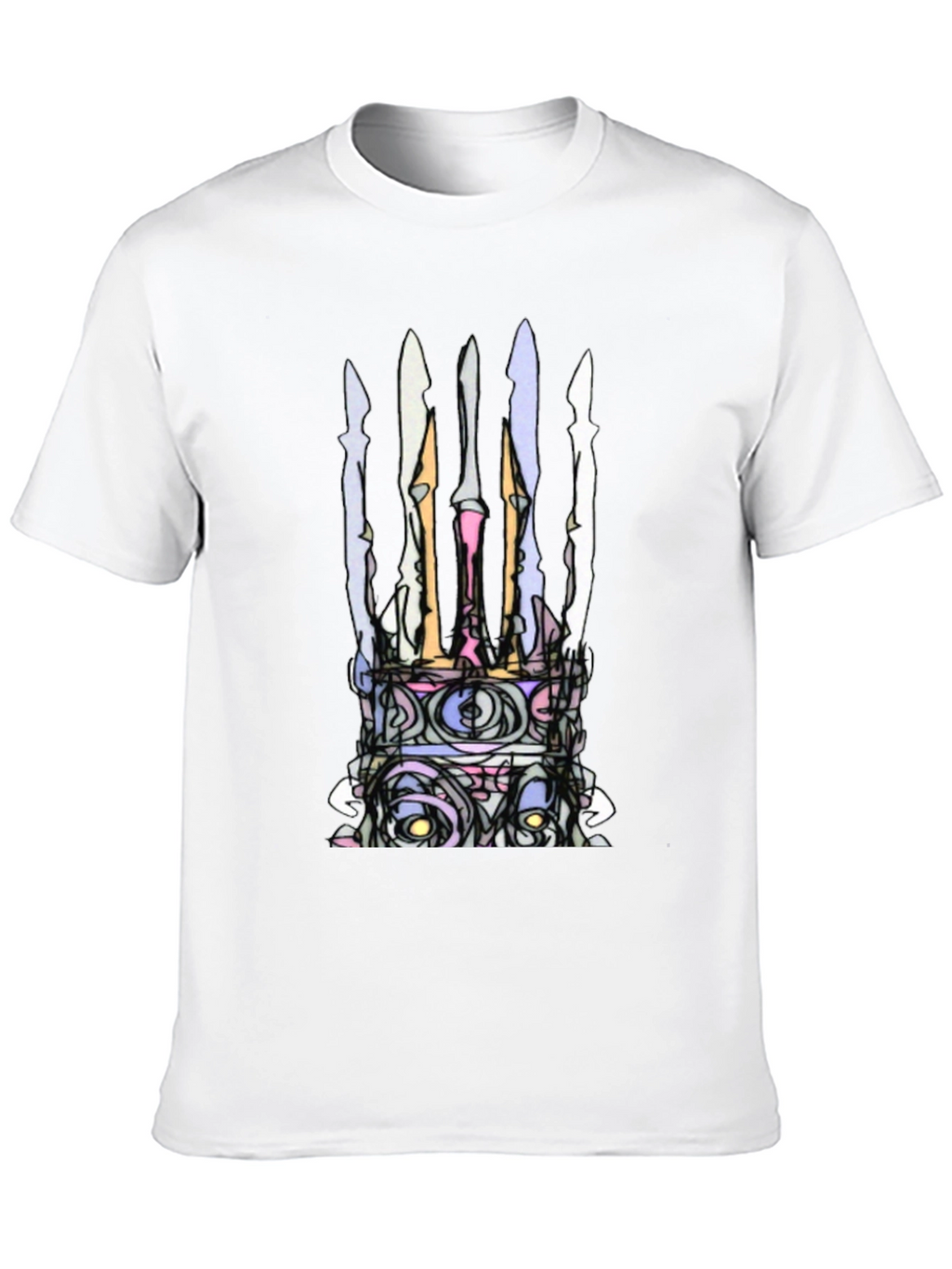 Abstract Crown Graphic Black T-Shirt