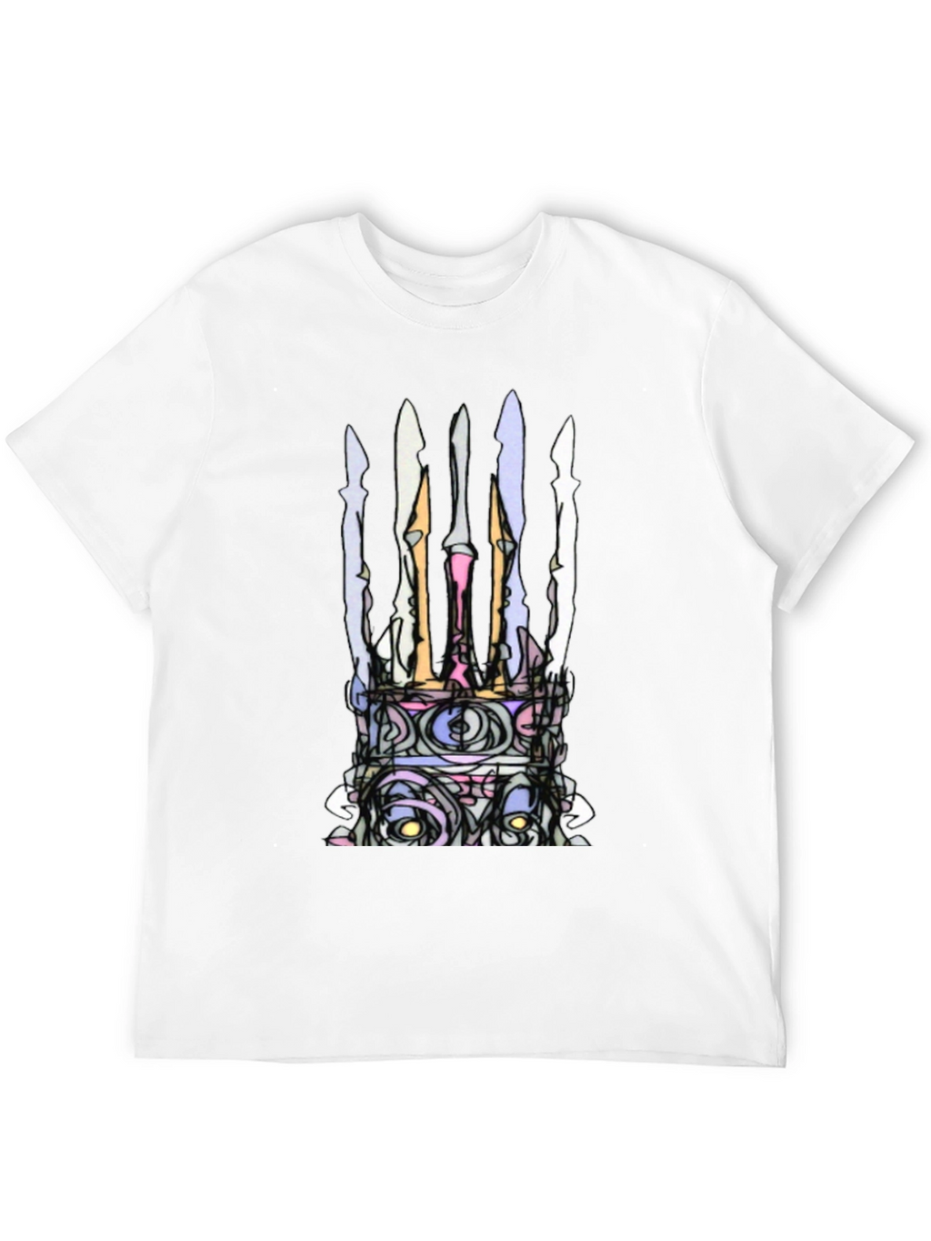 Abstract Crown Graphic Black T-Shirt