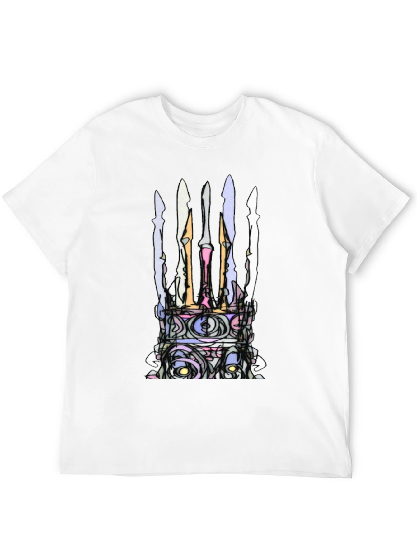Abstract Crown Graphic Black T-Shirt