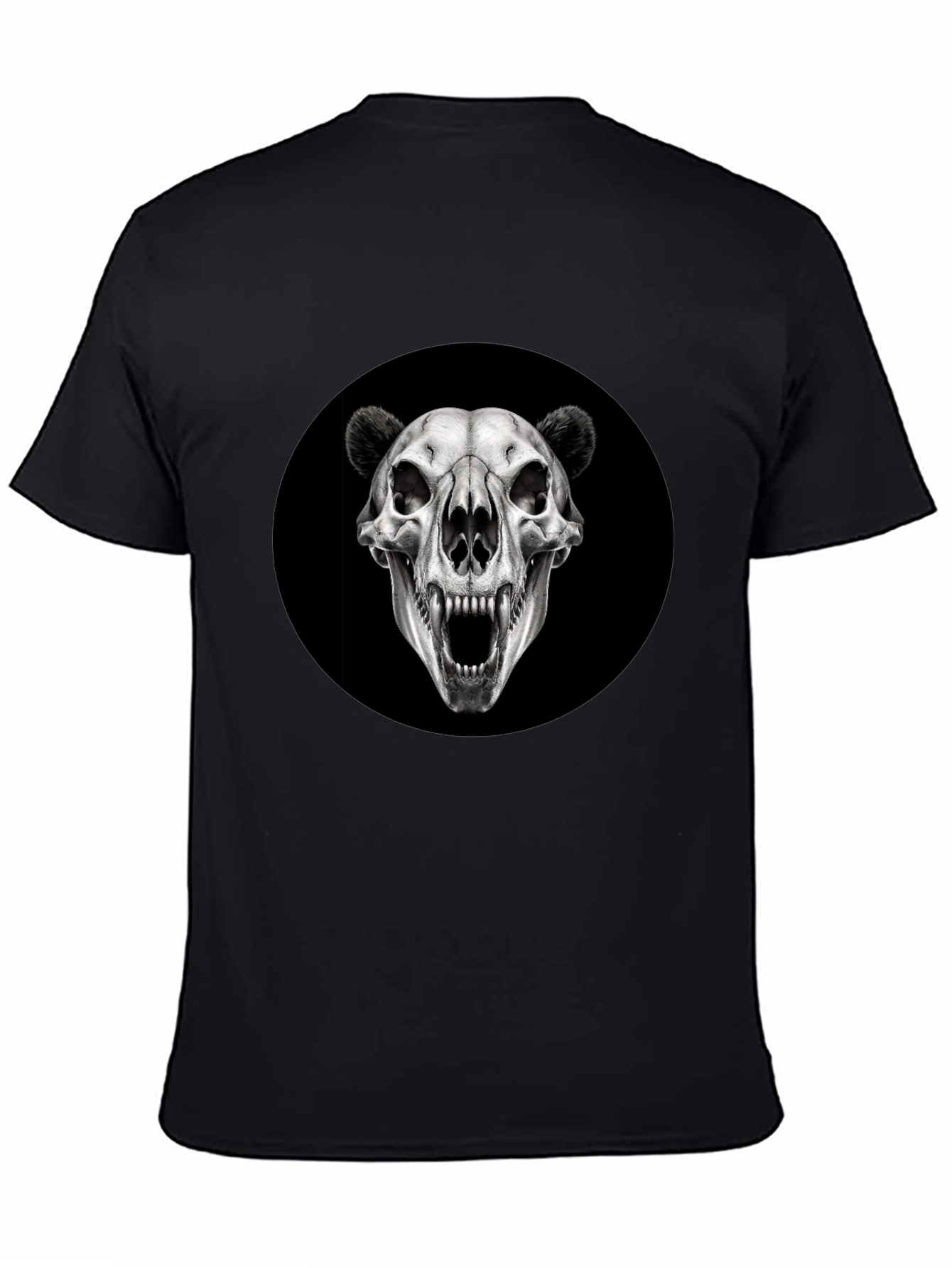 Bear Skull Graphic Black T-Shirt