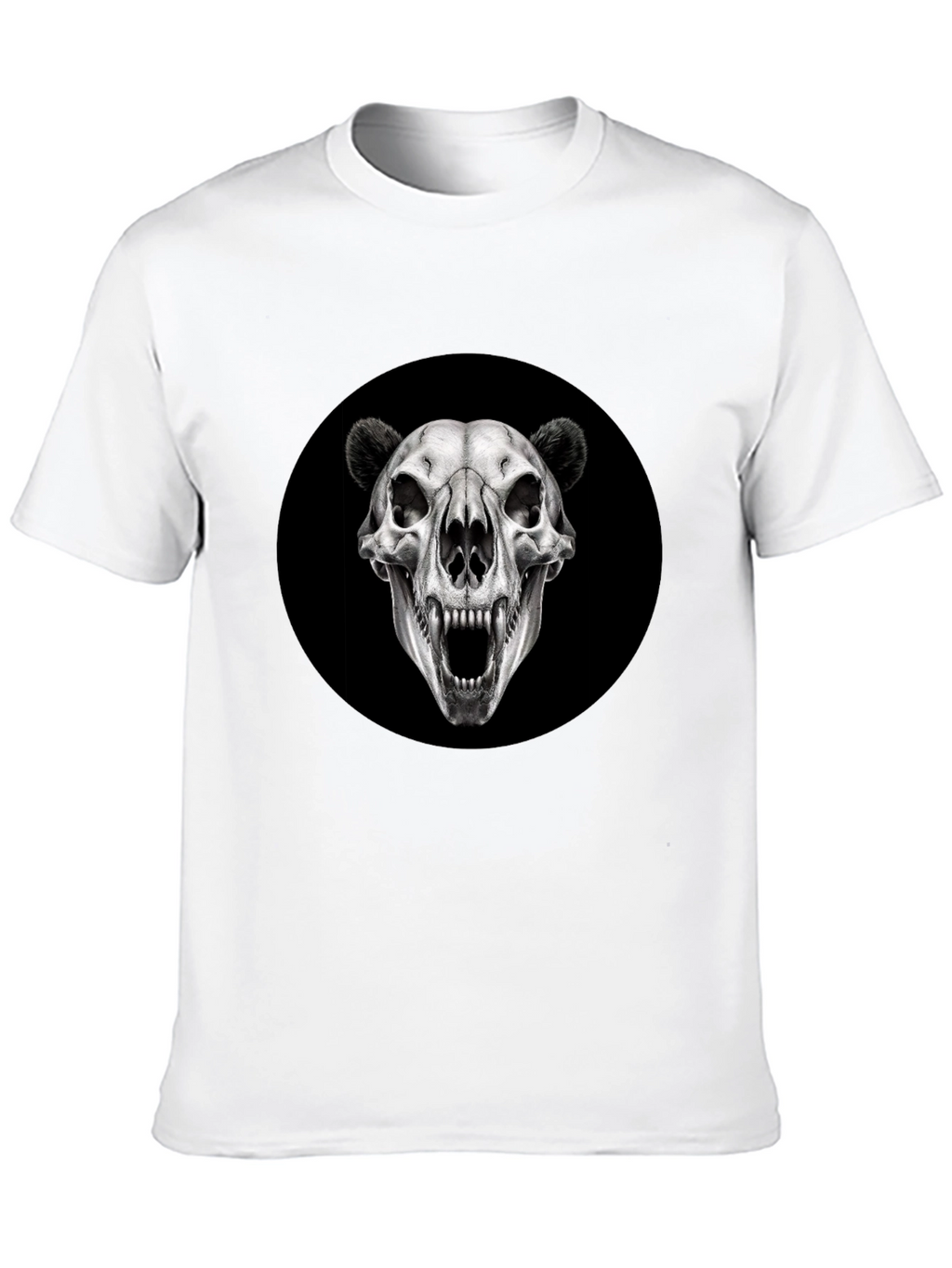 Bear Skull Graphic Black T-Shirt