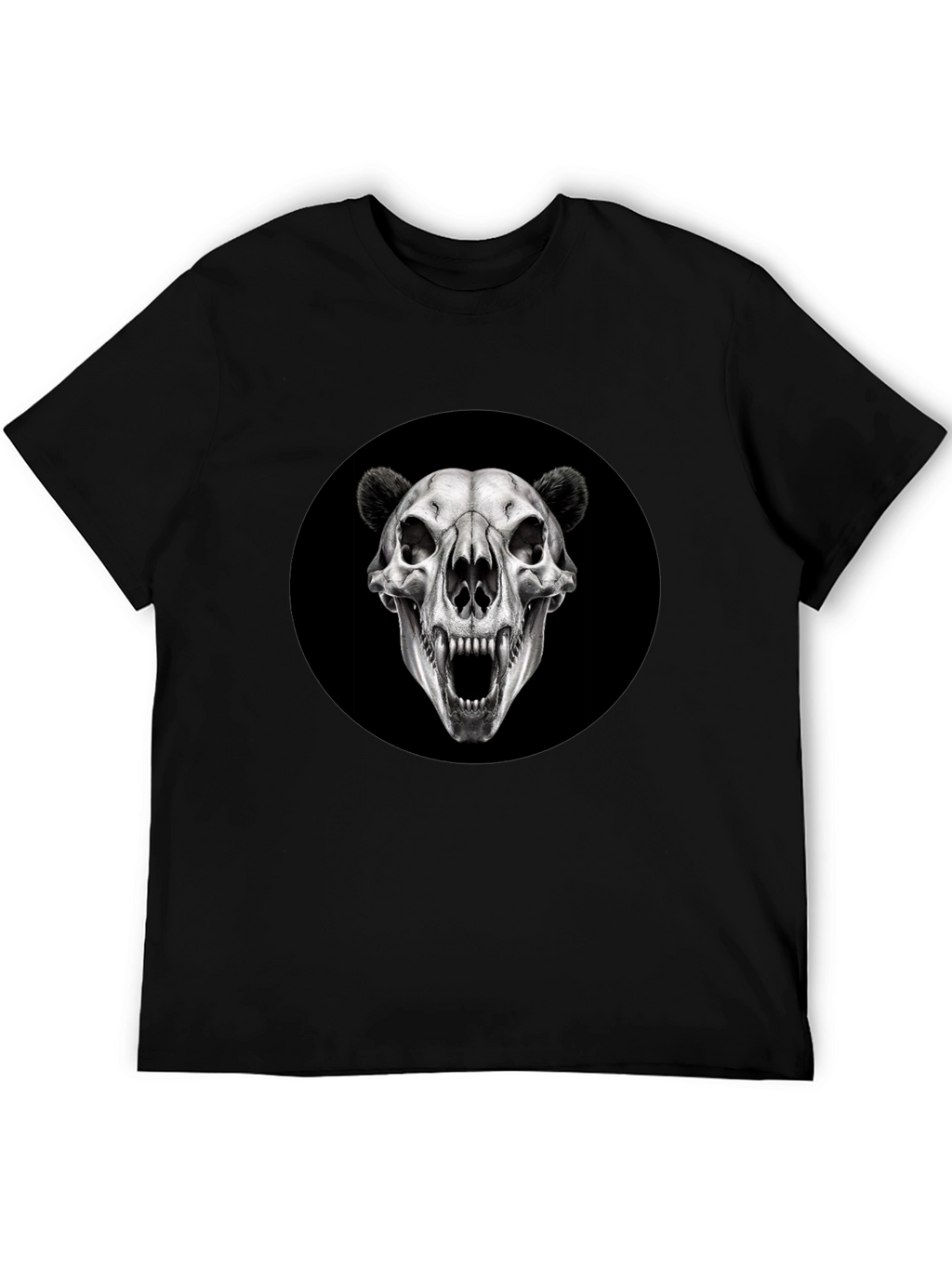 Bear Skull Graphic Black T-Shirt