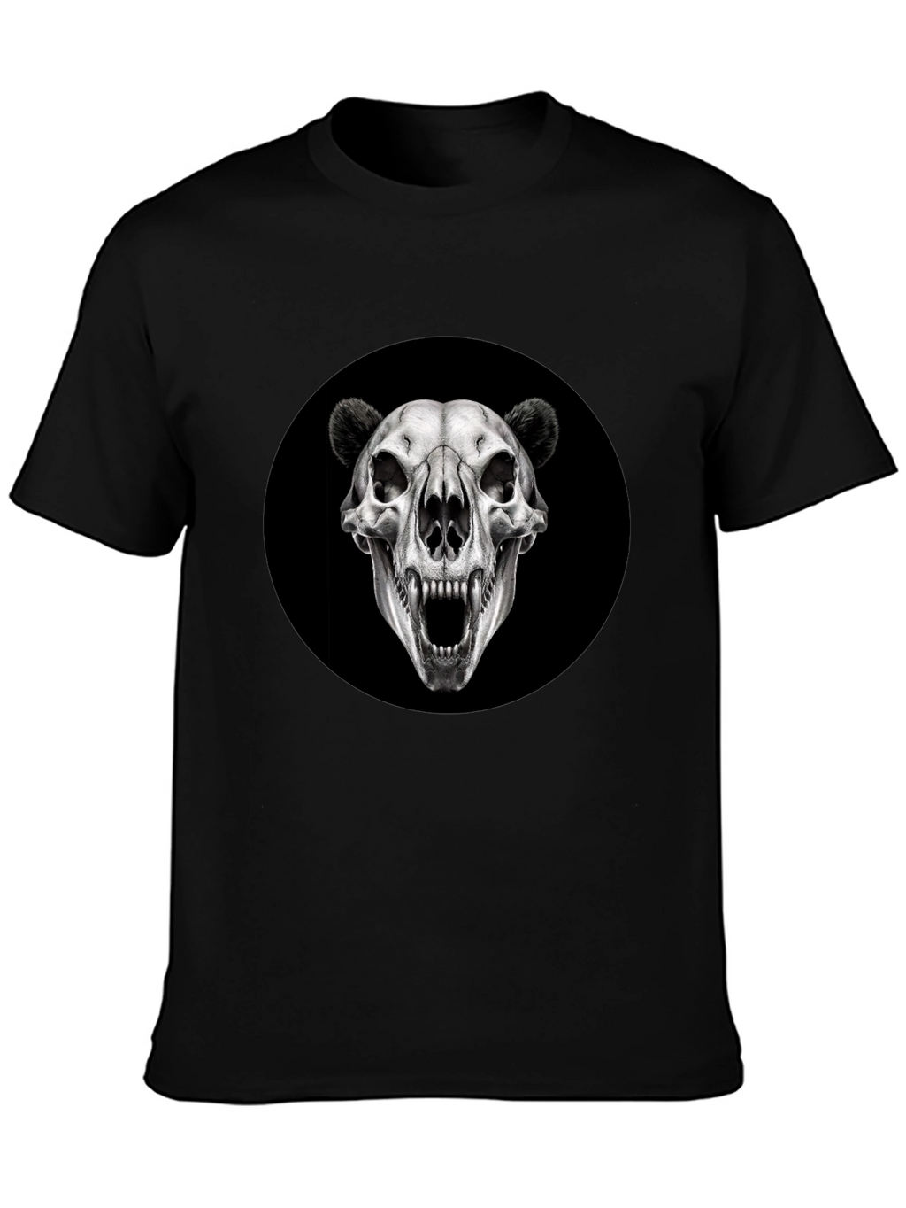 Bear Skull Graphic Black T-Shirt