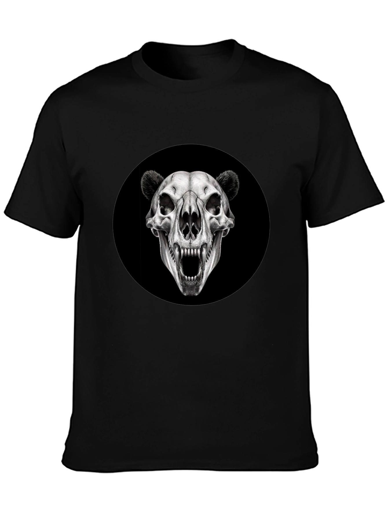 Bear Skull Graphic Black T-Shirt