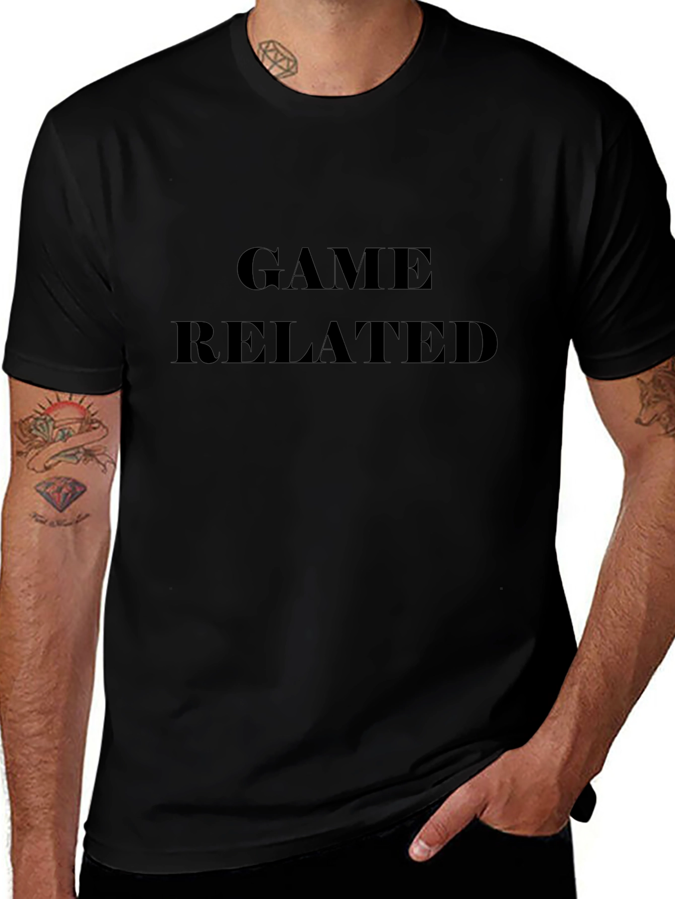 Game Related Black Graphic T-Shirt