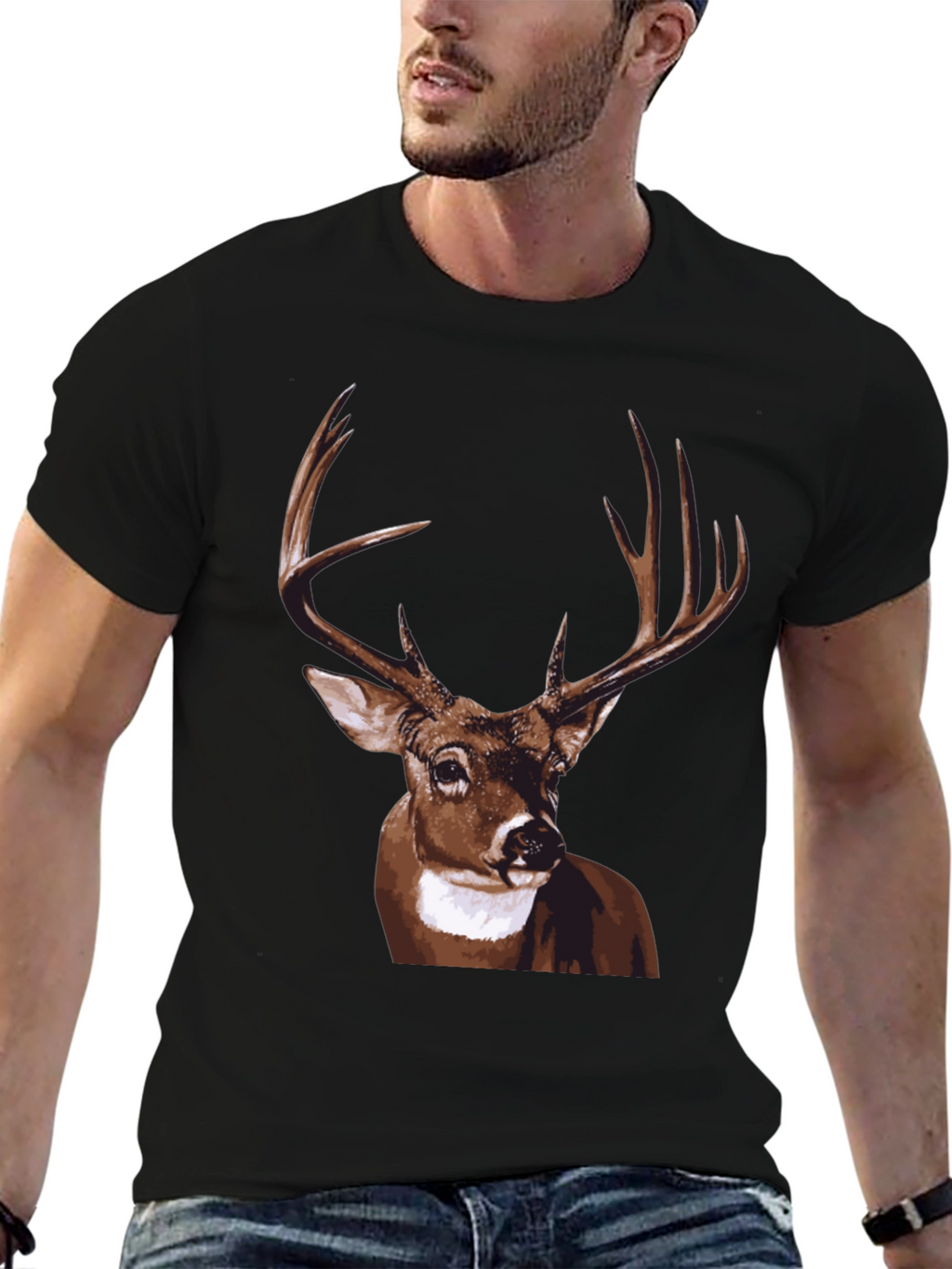 Deer Graphic Tee - Mens Black T-Shirt