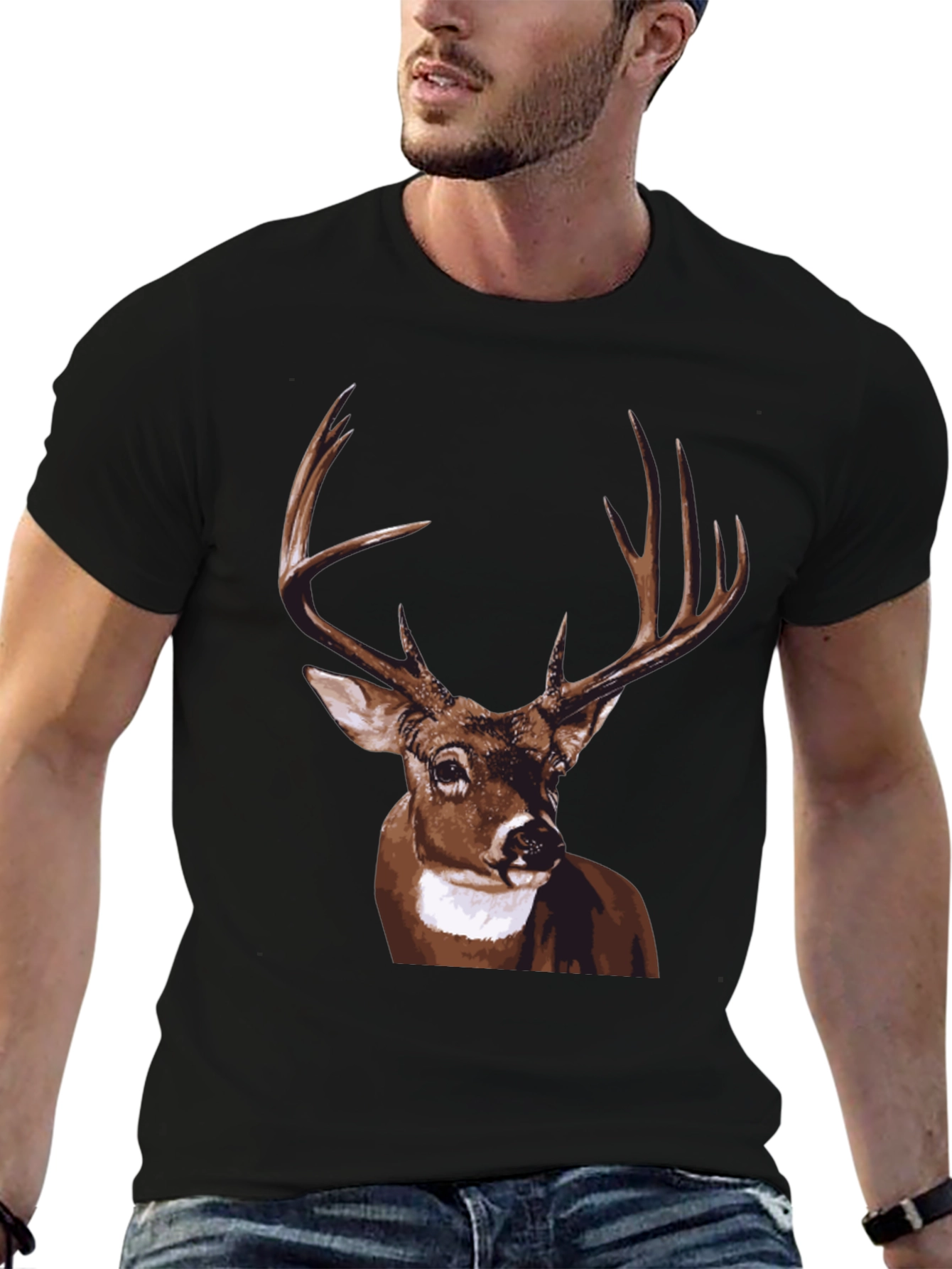 Deer Graphic Tee - Mens Black T-Shirt