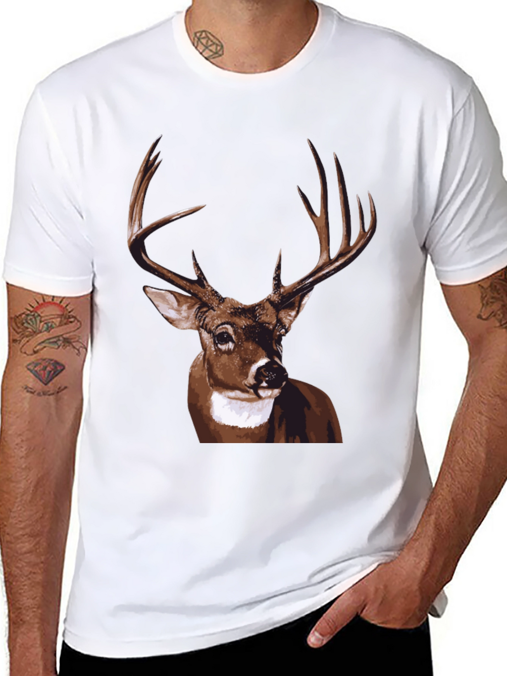 Deer Graphic Tee - Mens Black T-Shirt