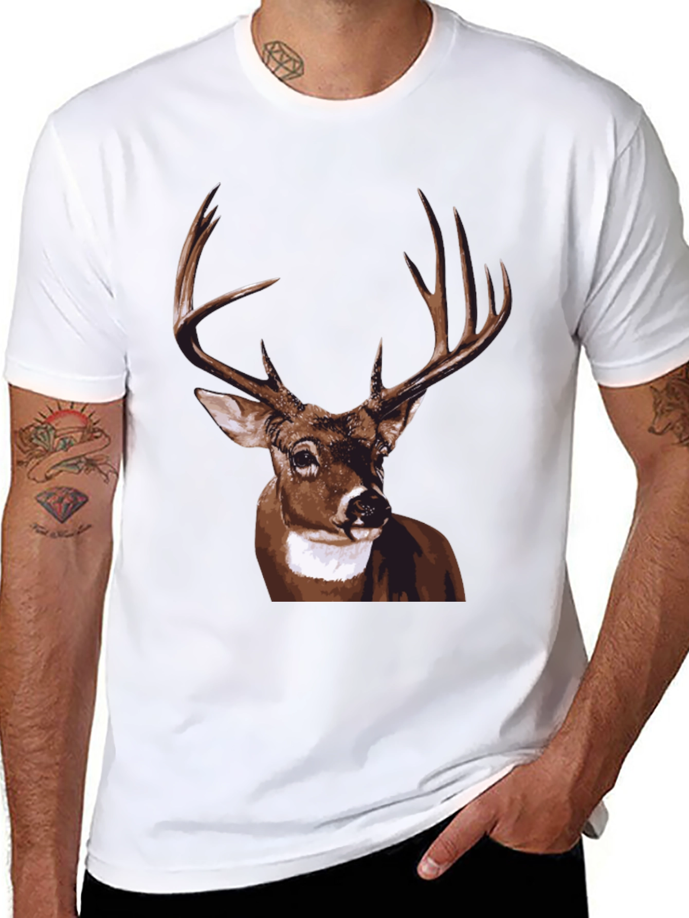 Deer Graphic Tee - Mens Black T-Shirt