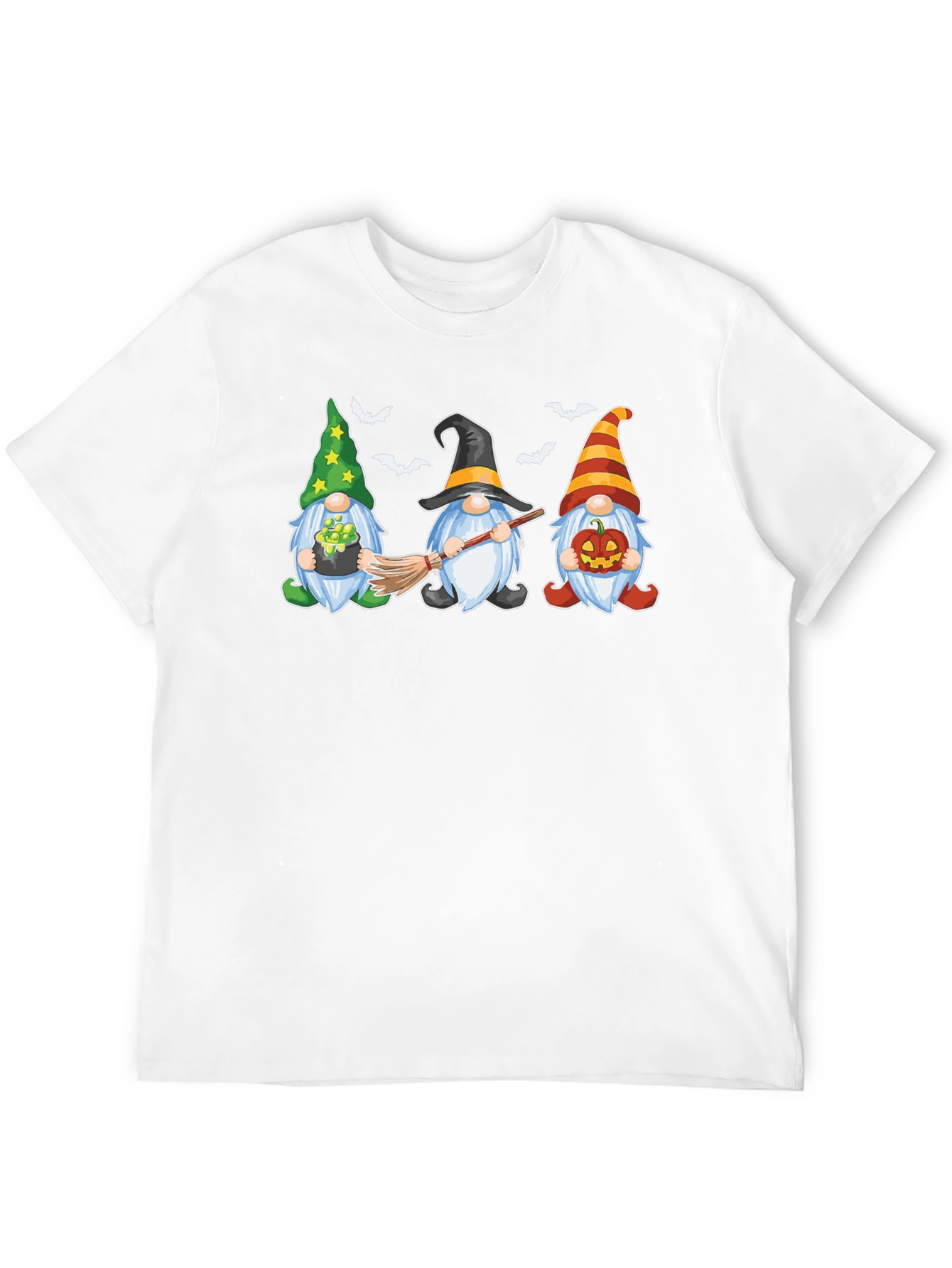 Halloween Gnomes Graphic Print Crew Neck T-Shirt