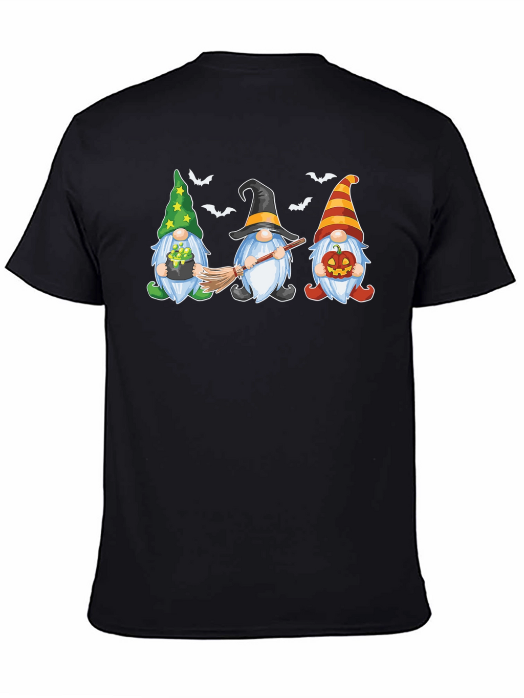 Halloween Gnomes Graphic Print Crew Neck T-Shirt