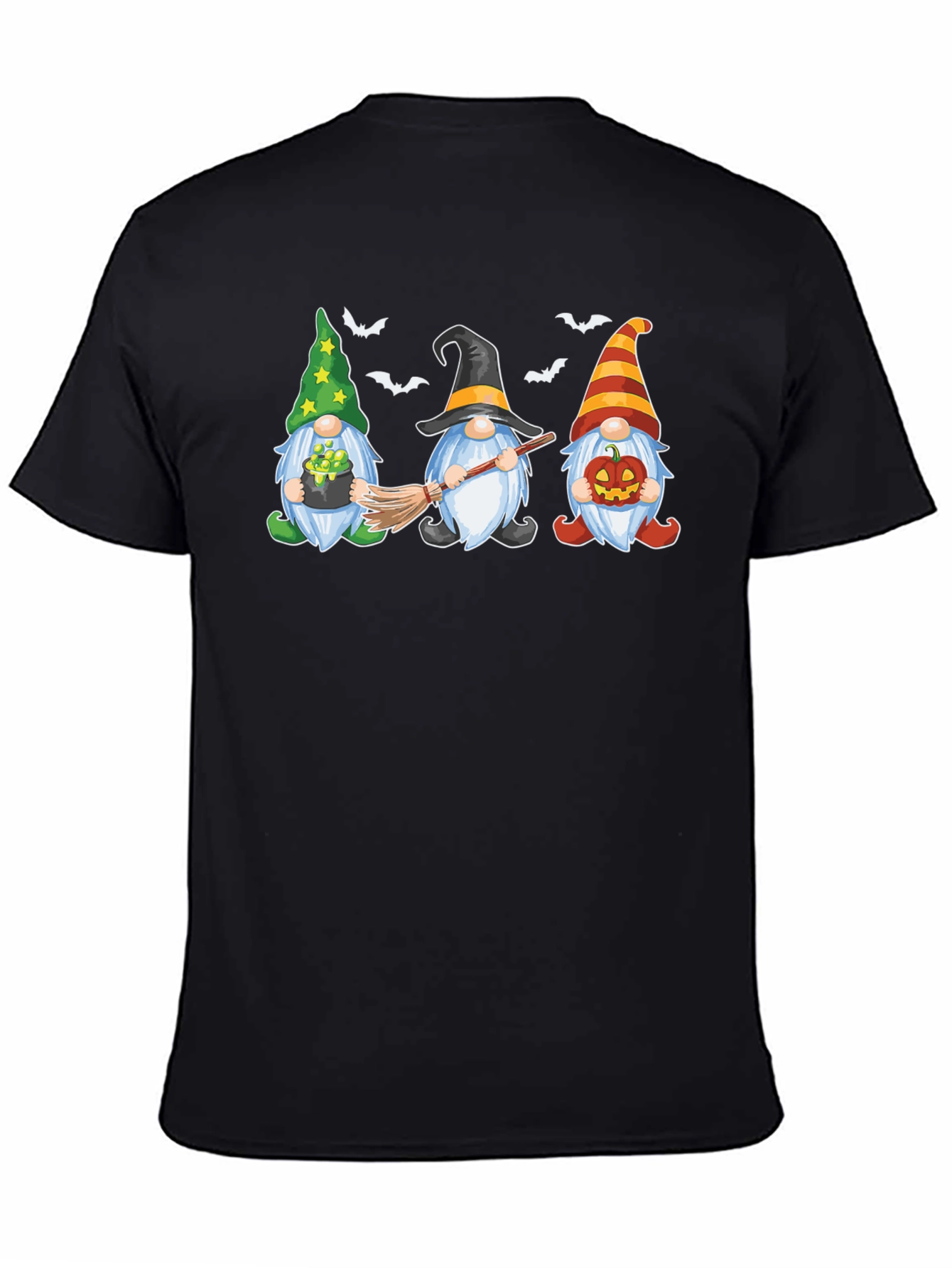 Halloween Gnomes Graphic Print Crew Neck T-Shirt