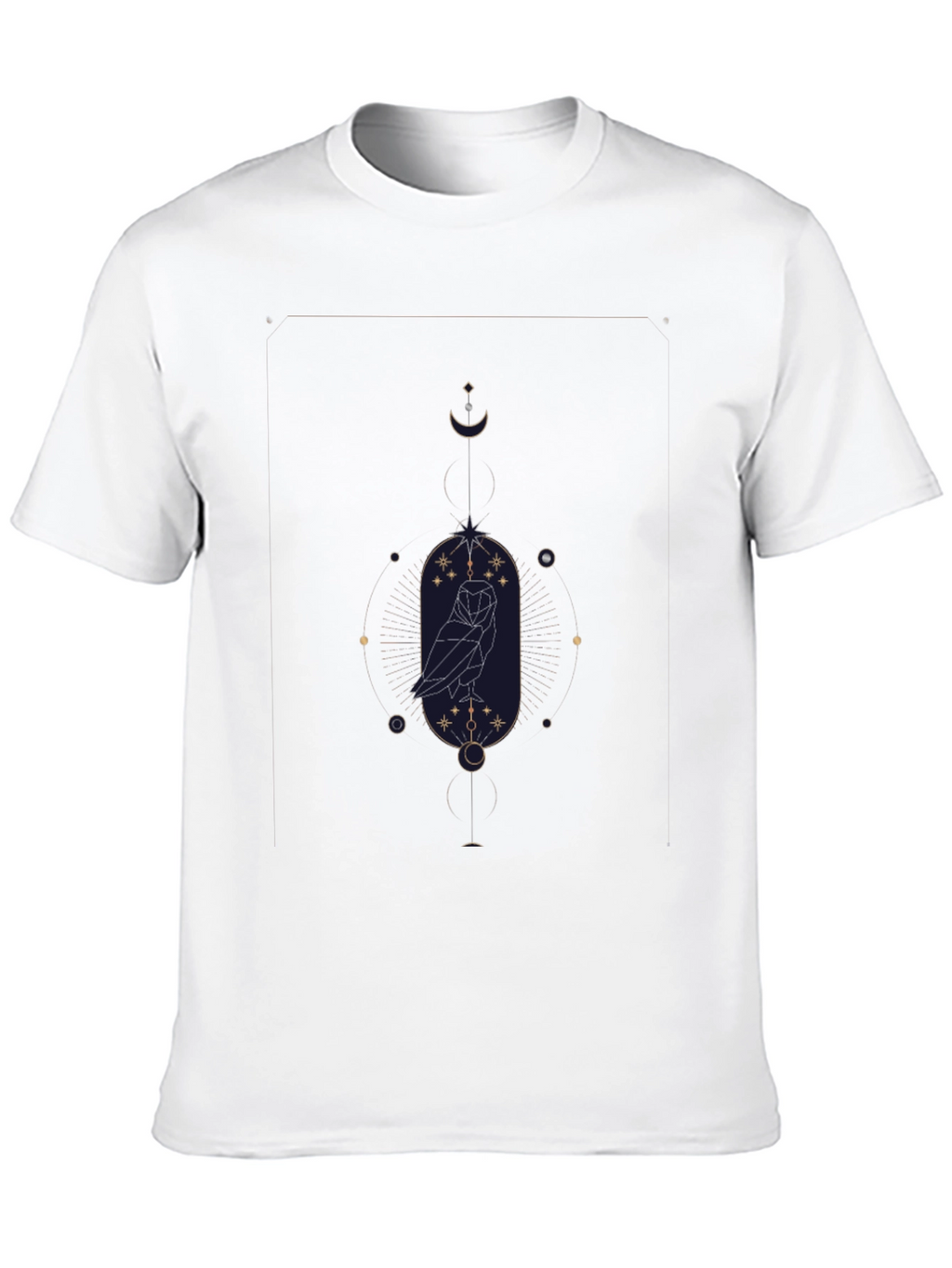 Geometric Owl Graphic Black T-Shirt