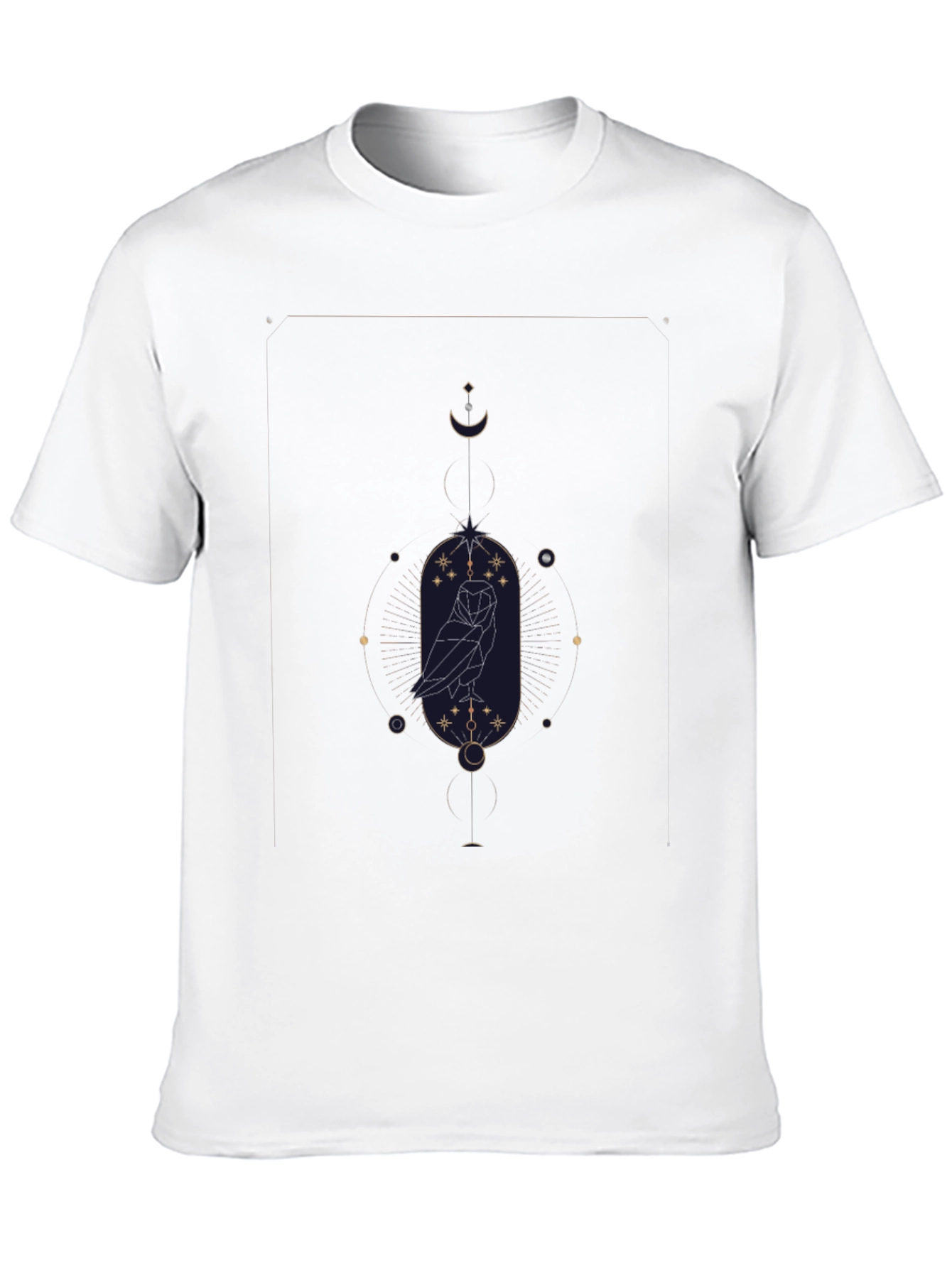 Geometric Owl Graphic Black T-Shirt