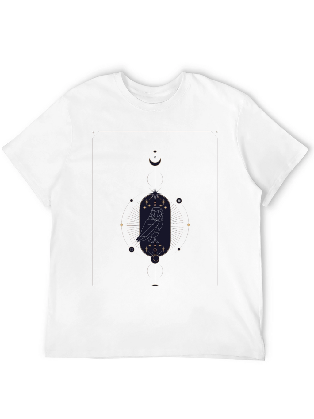 Geometric Owl Graphic Black T-Shirt