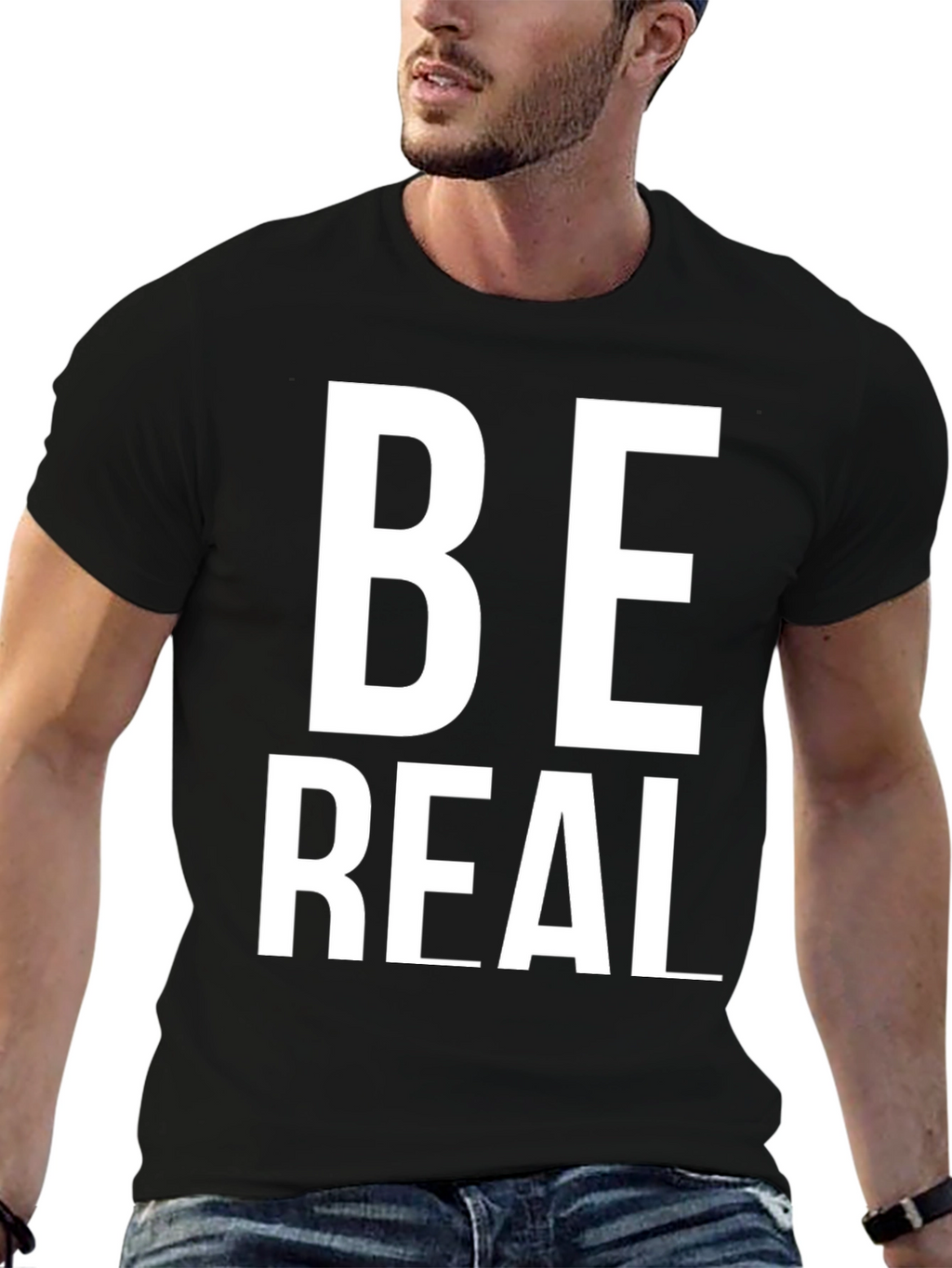 Be Real T-Shirt - Stylish Black Cotton Tee