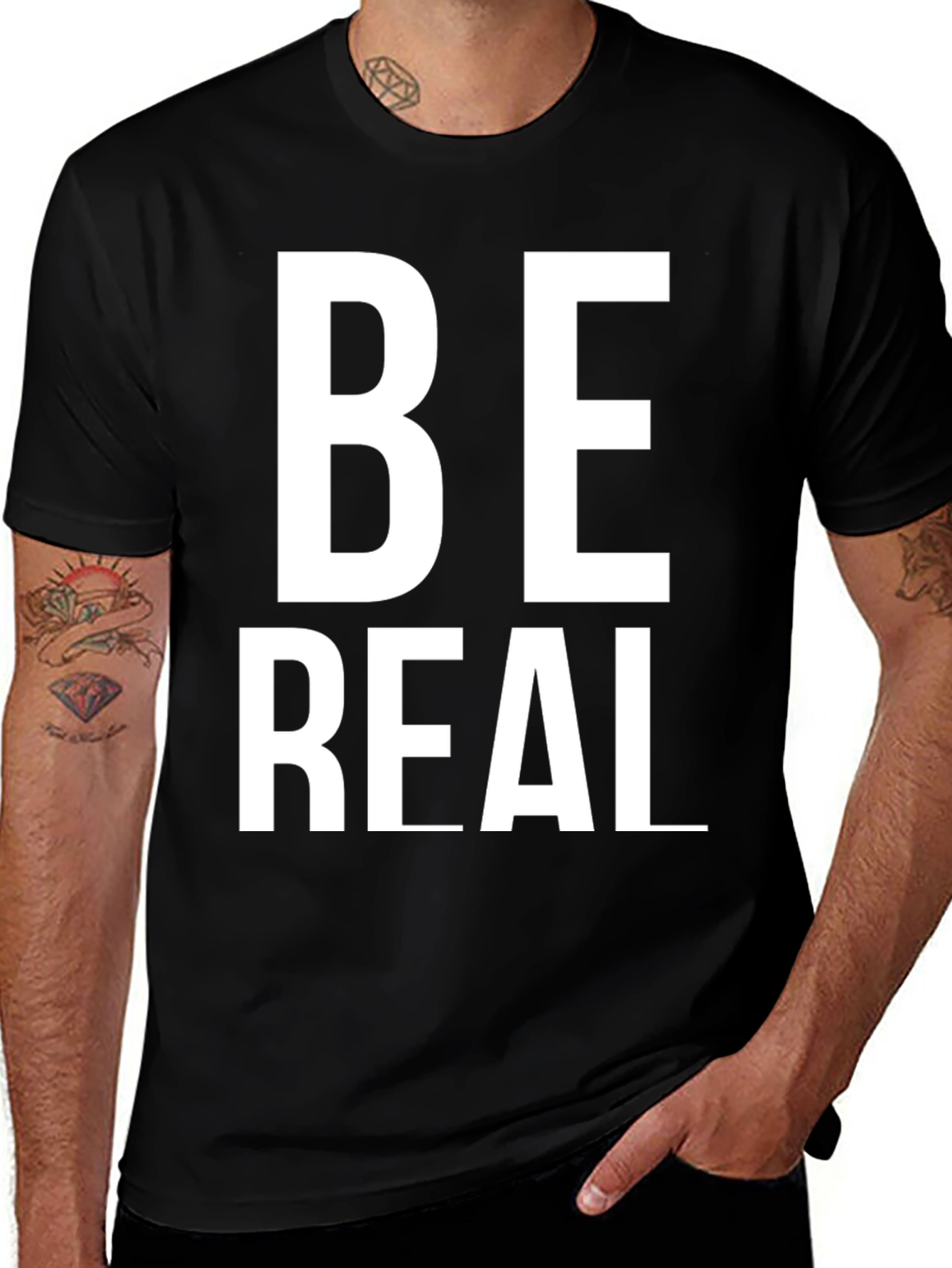 Be Real T-Shirt - Stylish Black Cotton Tee