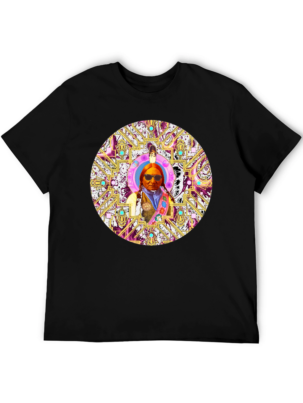 Native American Chief Mandala Graphic T-Shirt