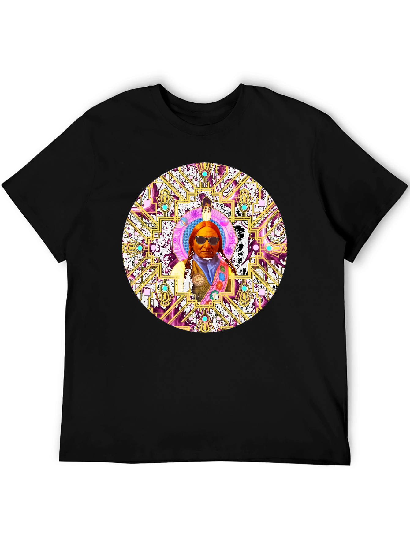 Native American Chief Mandala Graphic T-Shirt