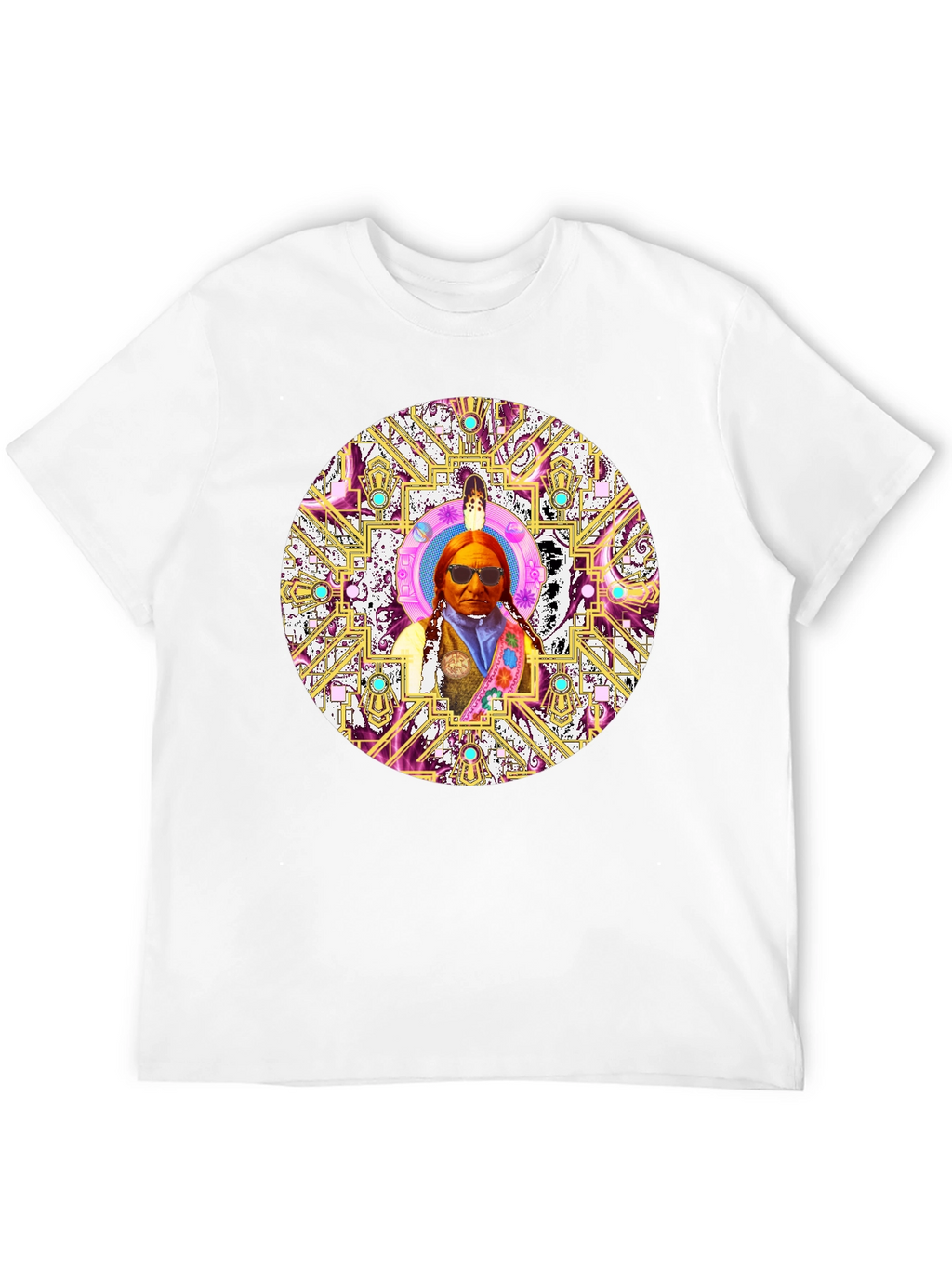 Native American Chief Mandala Graphic T-Shirt