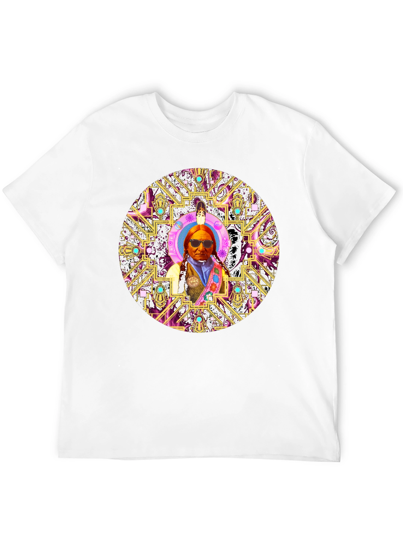 Native American Chief Mandala Graphic T-Shirt