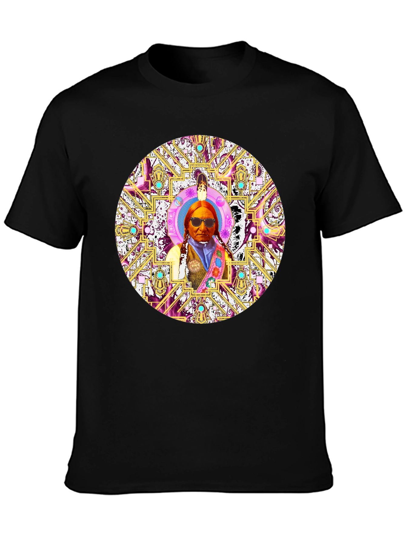 Native American Chief Mandala Graphic T-Shirt