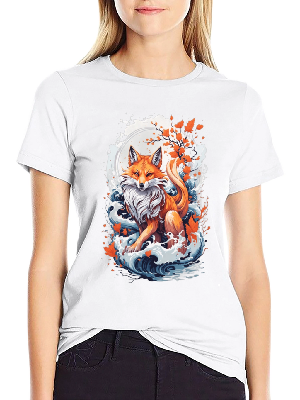 Fox Moon Wave Graphic Tee
