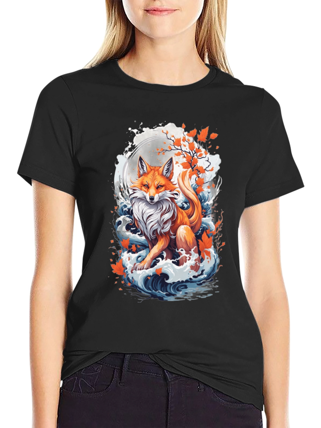 Fox Moon Wave Graphic Tee