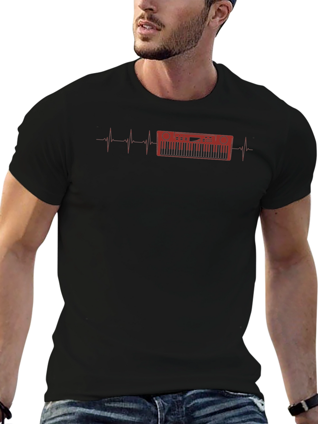 Keyboard Heartbeat Graphic T-Shirt