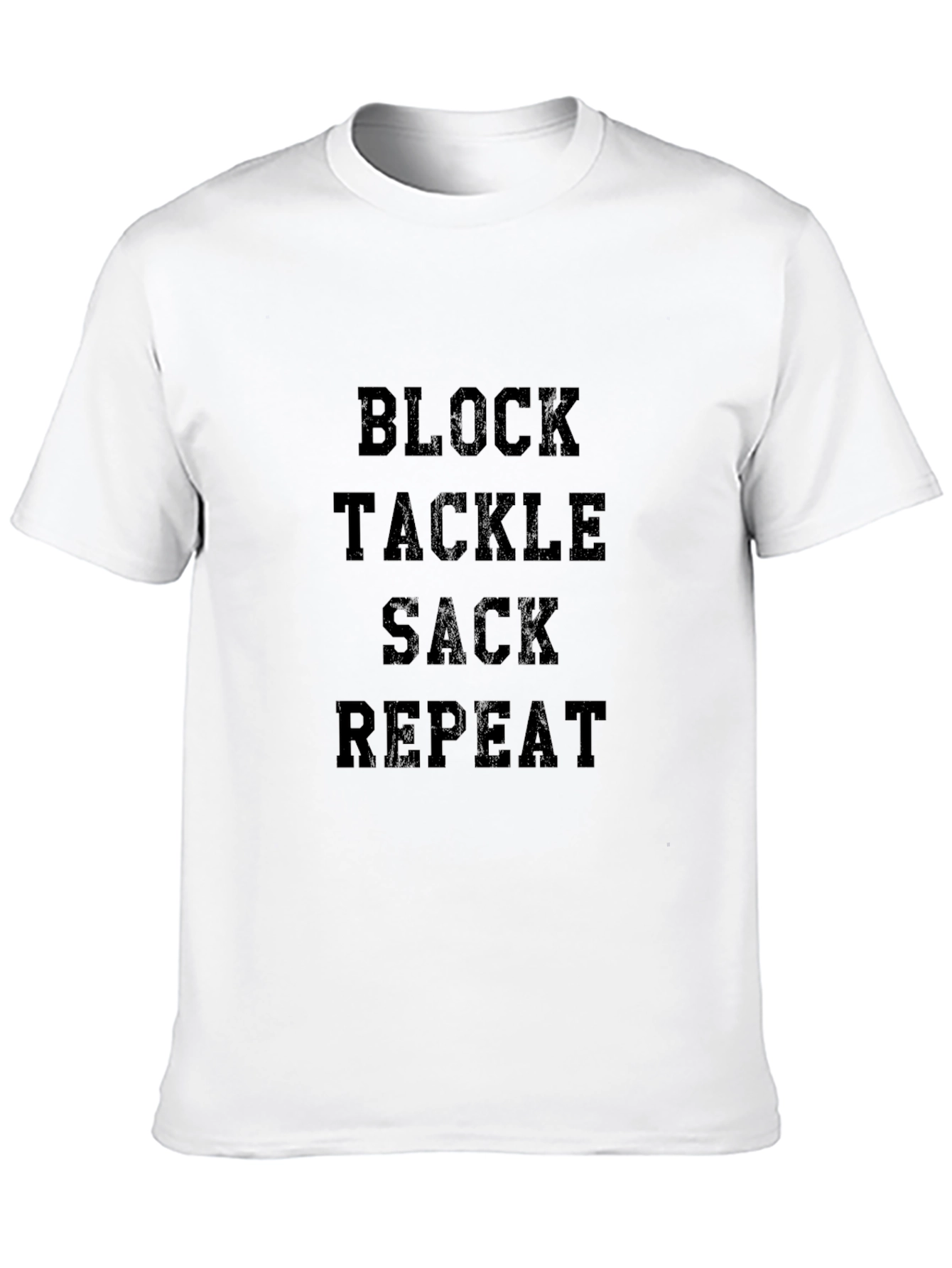 Block Tackle Sack Repeat Football T-Shirt