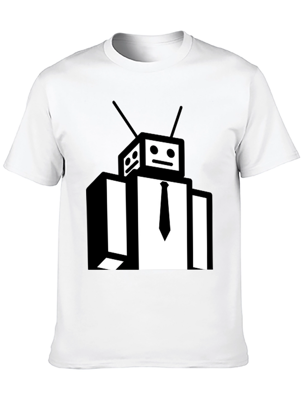 Robot Head Black T-Shirt - Funky Graphic Tee