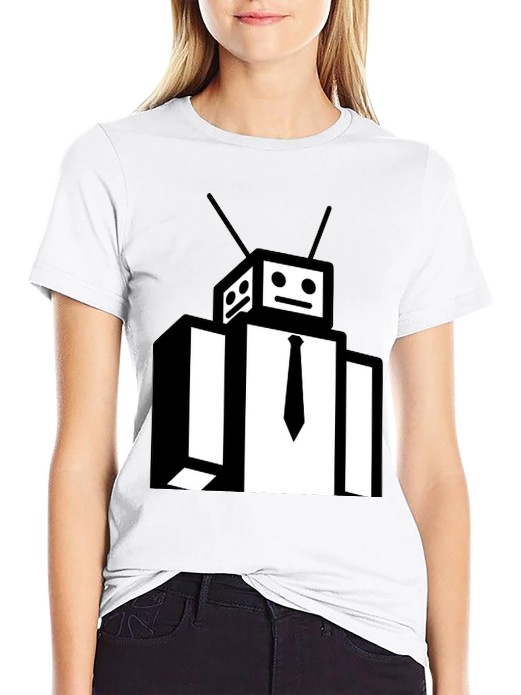 Robot Head Black T-Shirt - Funky Graphic Tee