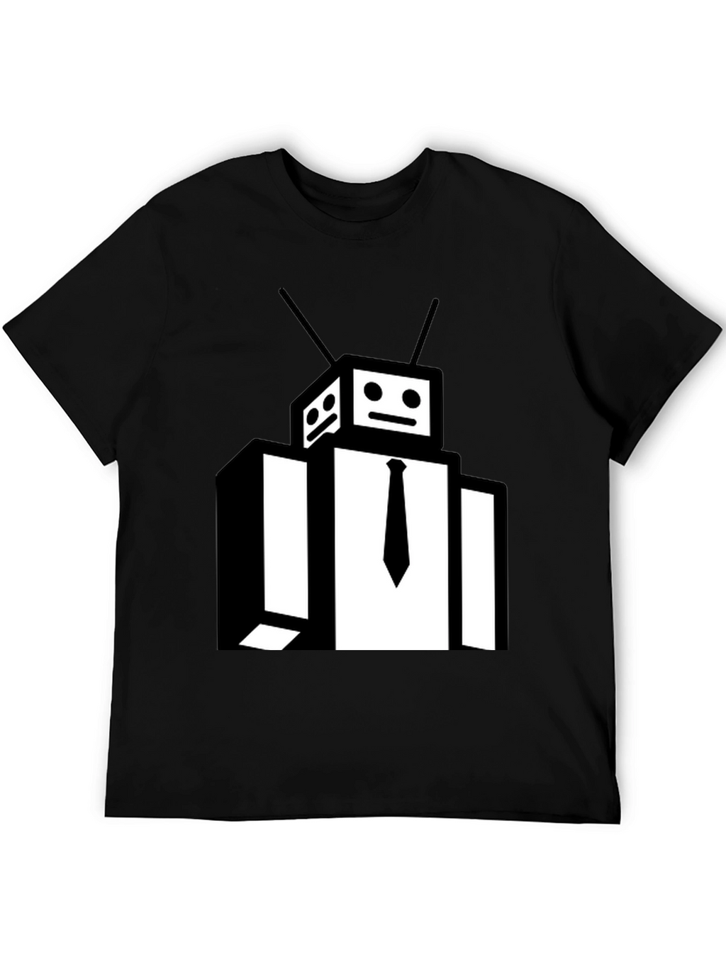Robot Head Black T-Shirt - Funky Graphic Tee