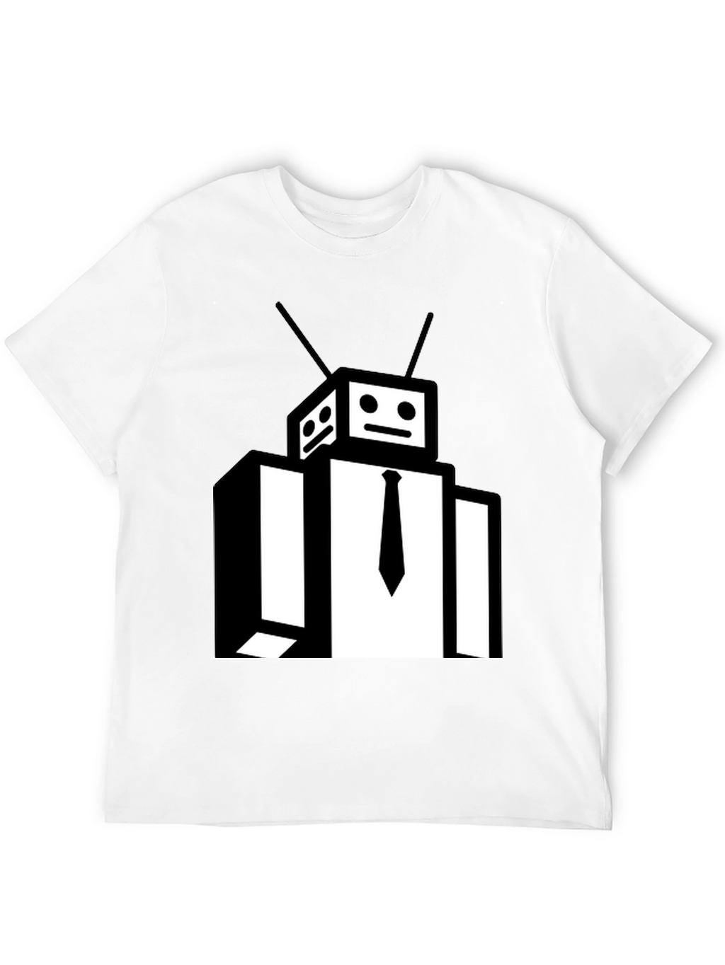 Robot Head Black T-Shirt - Funky Graphic Tee