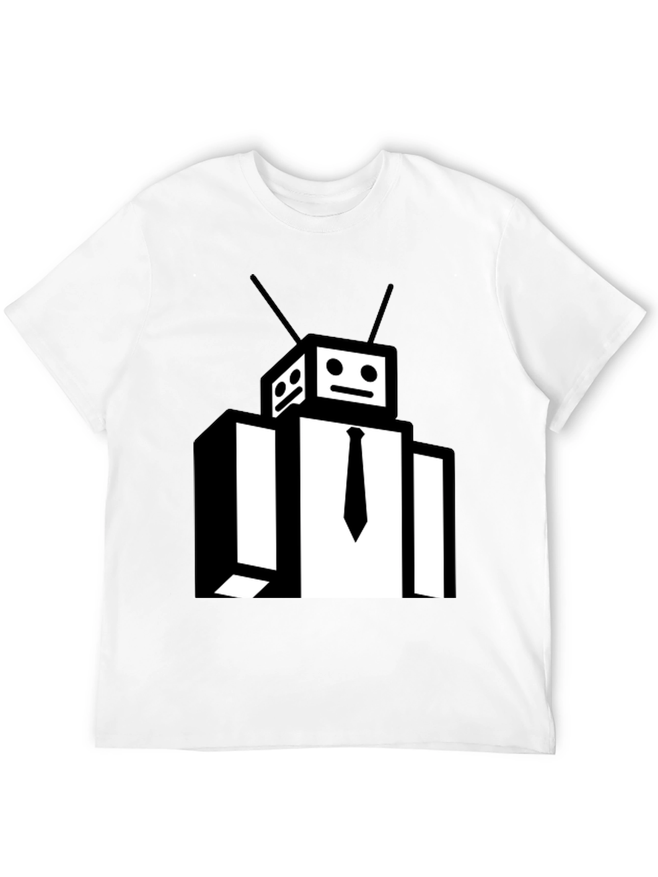Robot Head Black T-Shirt - Funky Graphic Tee
