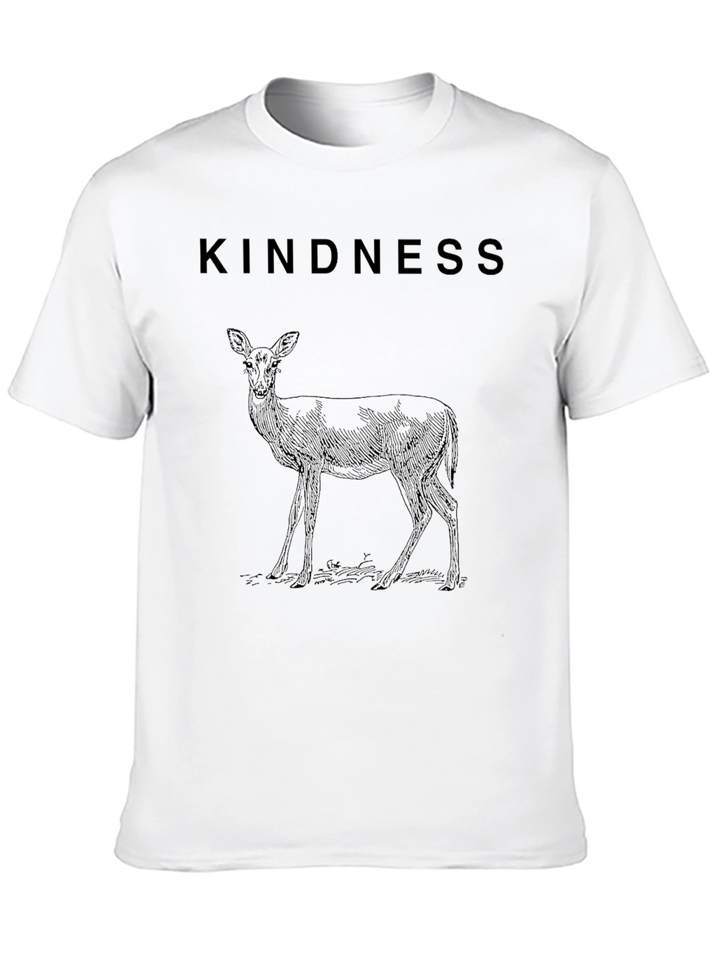 Kindness Deer Graphic Black T-Shirt