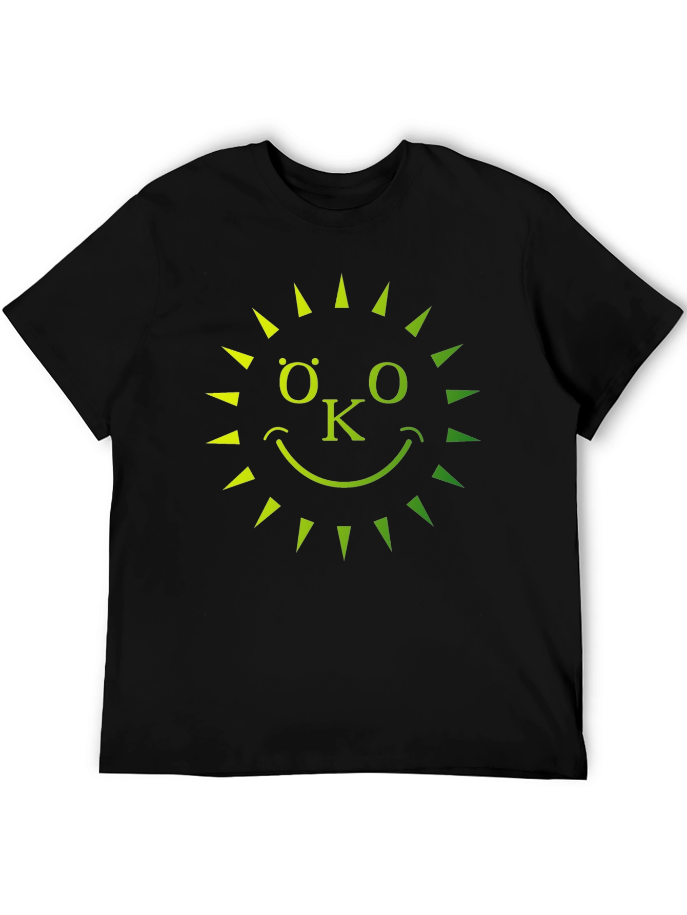 Eco-Friendly OK Sun Graphic T-Shirt - Black
