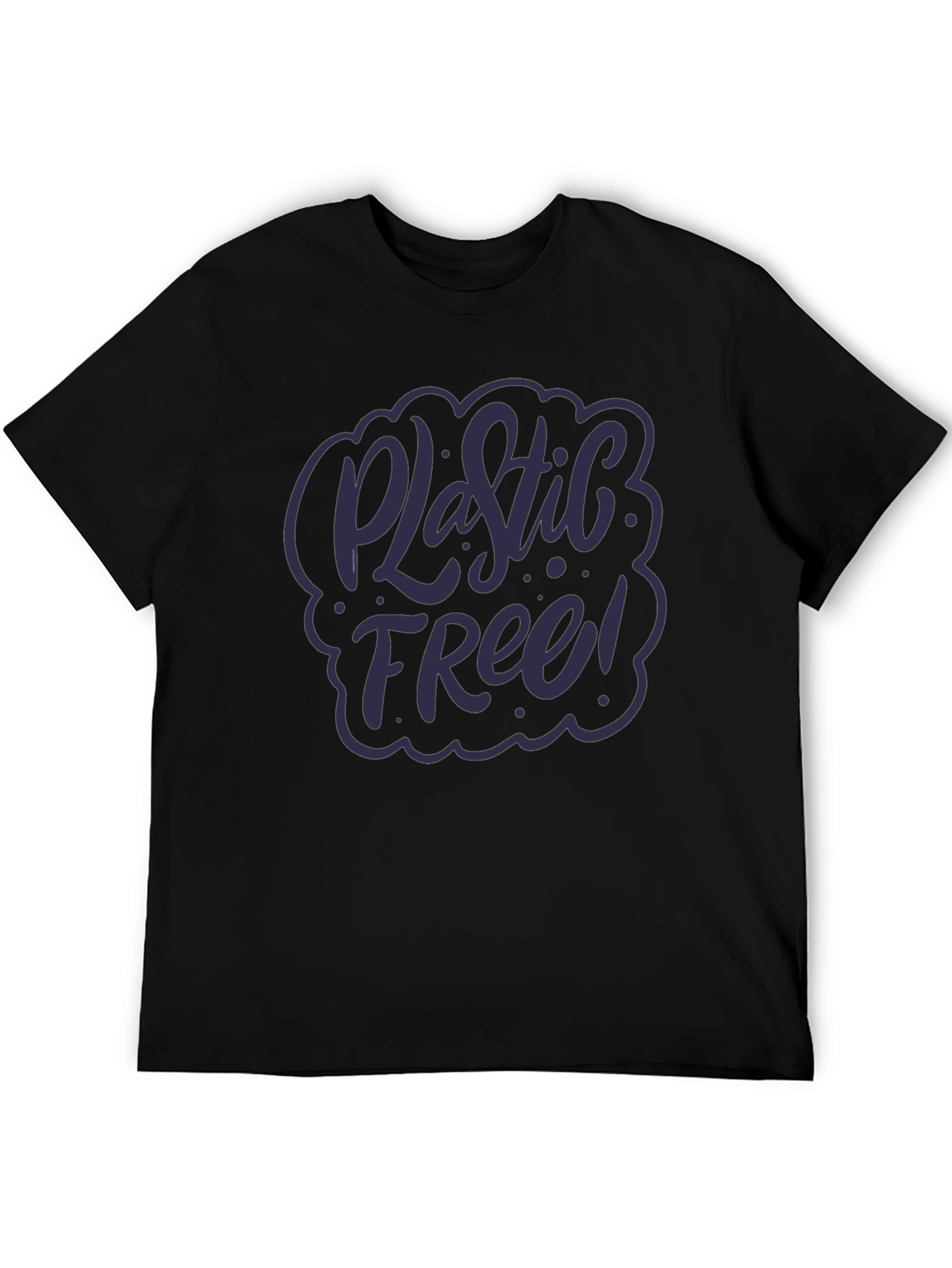 Plastic Free T-Shirt - Eco-Friendly Black Tee