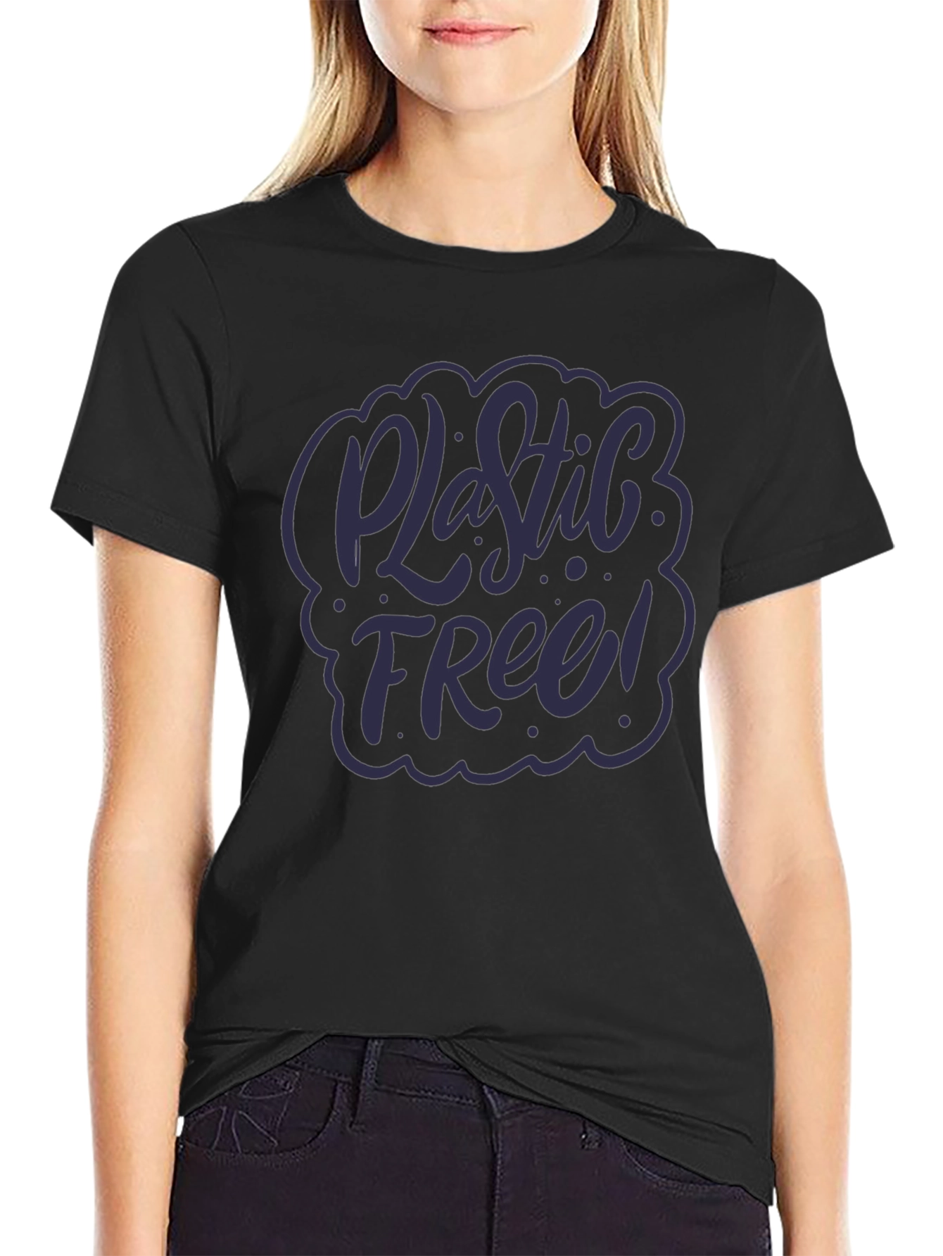 Plastic Free T-Shirt - Eco-Friendly Black Tee