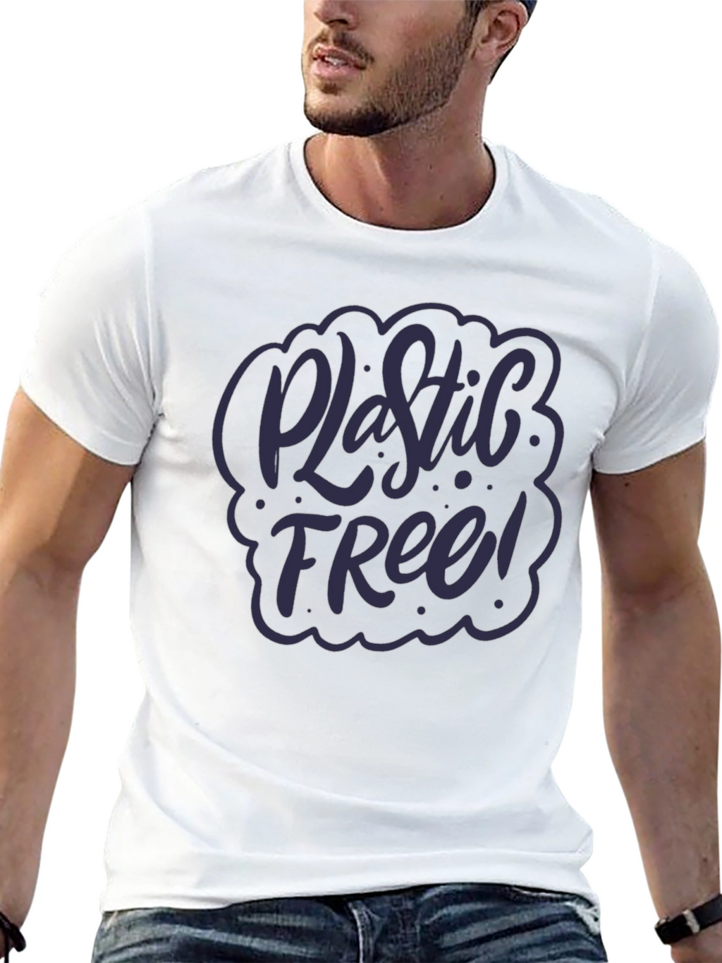 Plastic Free T-Shirt - Eco-Friendly Black Tee
