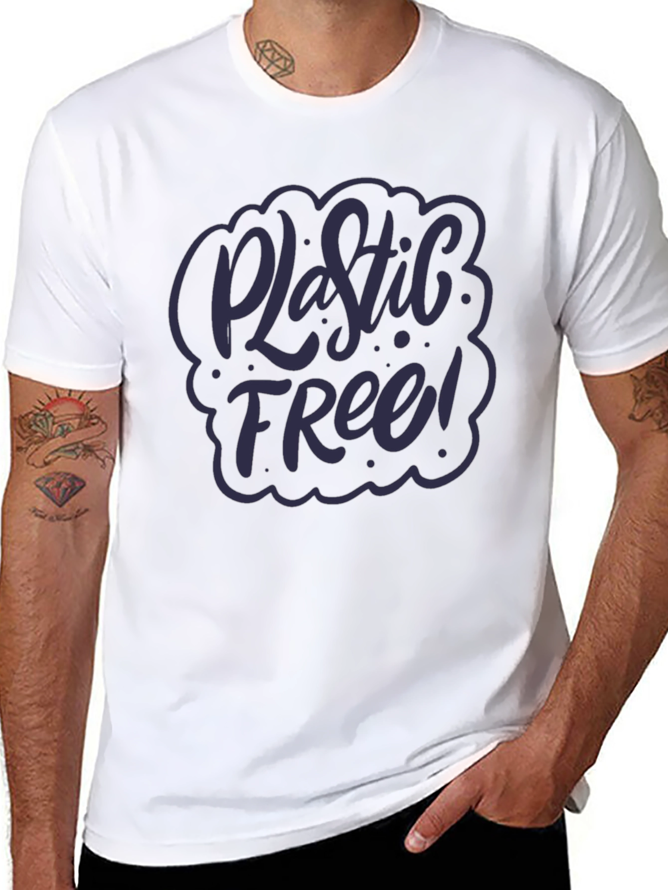 Plastic Free T-Shirt - Eco-Friendly Black Tee