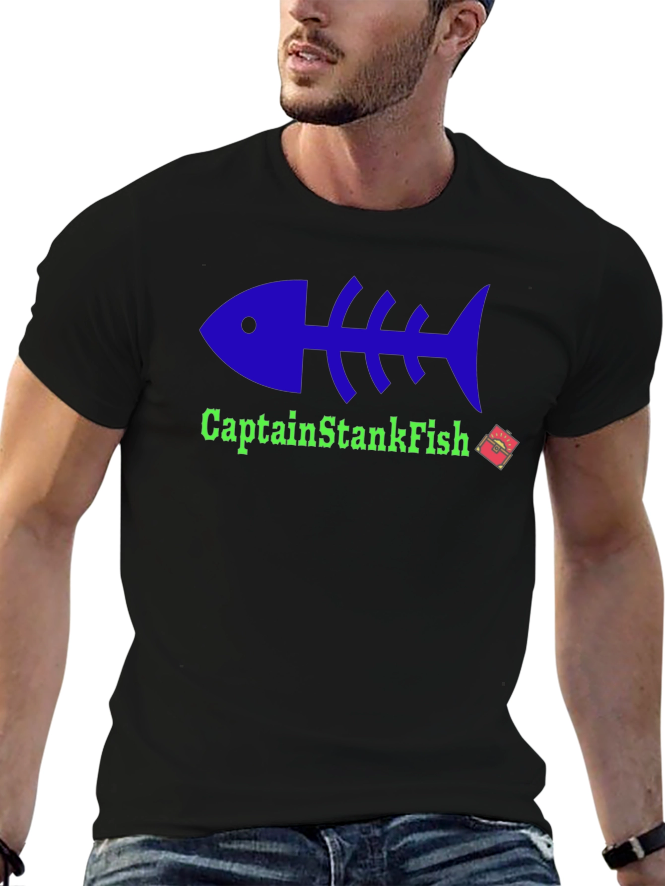 Captain StankFish Graphic Tee - Black T-Shirt